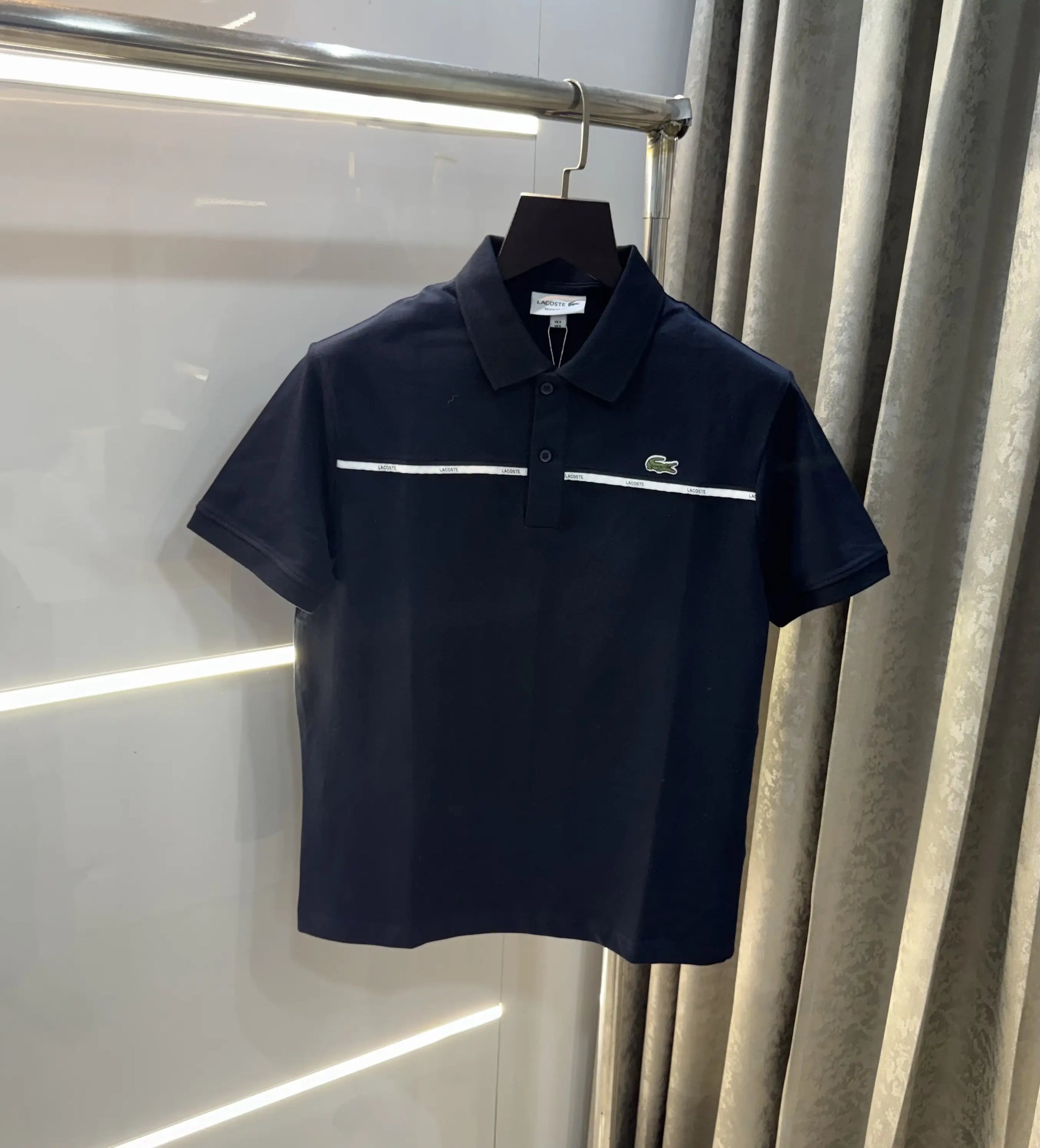 Lacost e Navy Blue Embroidery Logo Premium Polo T-Shirt