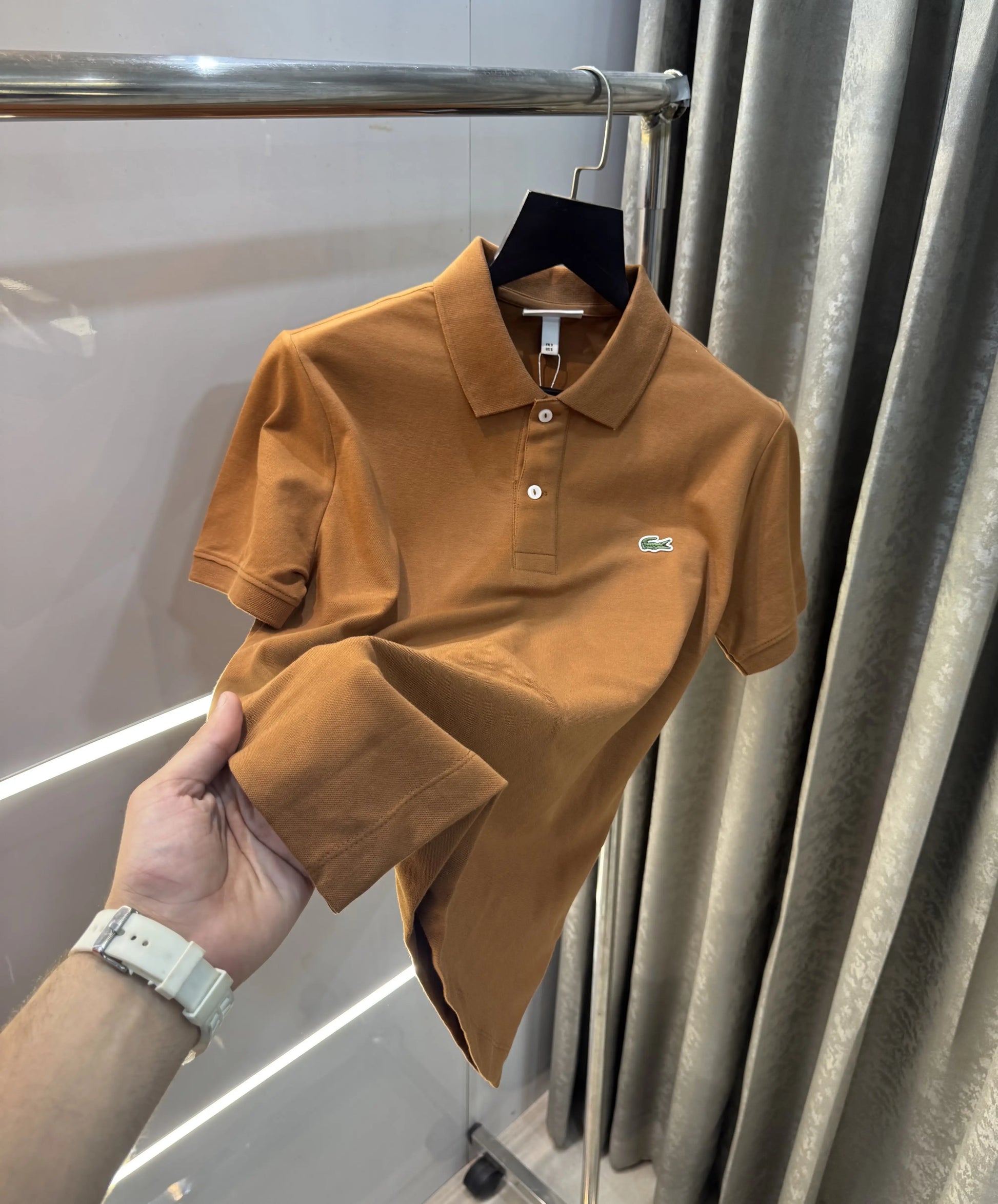 Lacost e Brown Embroidery Logo Premium Polo T-Shirt