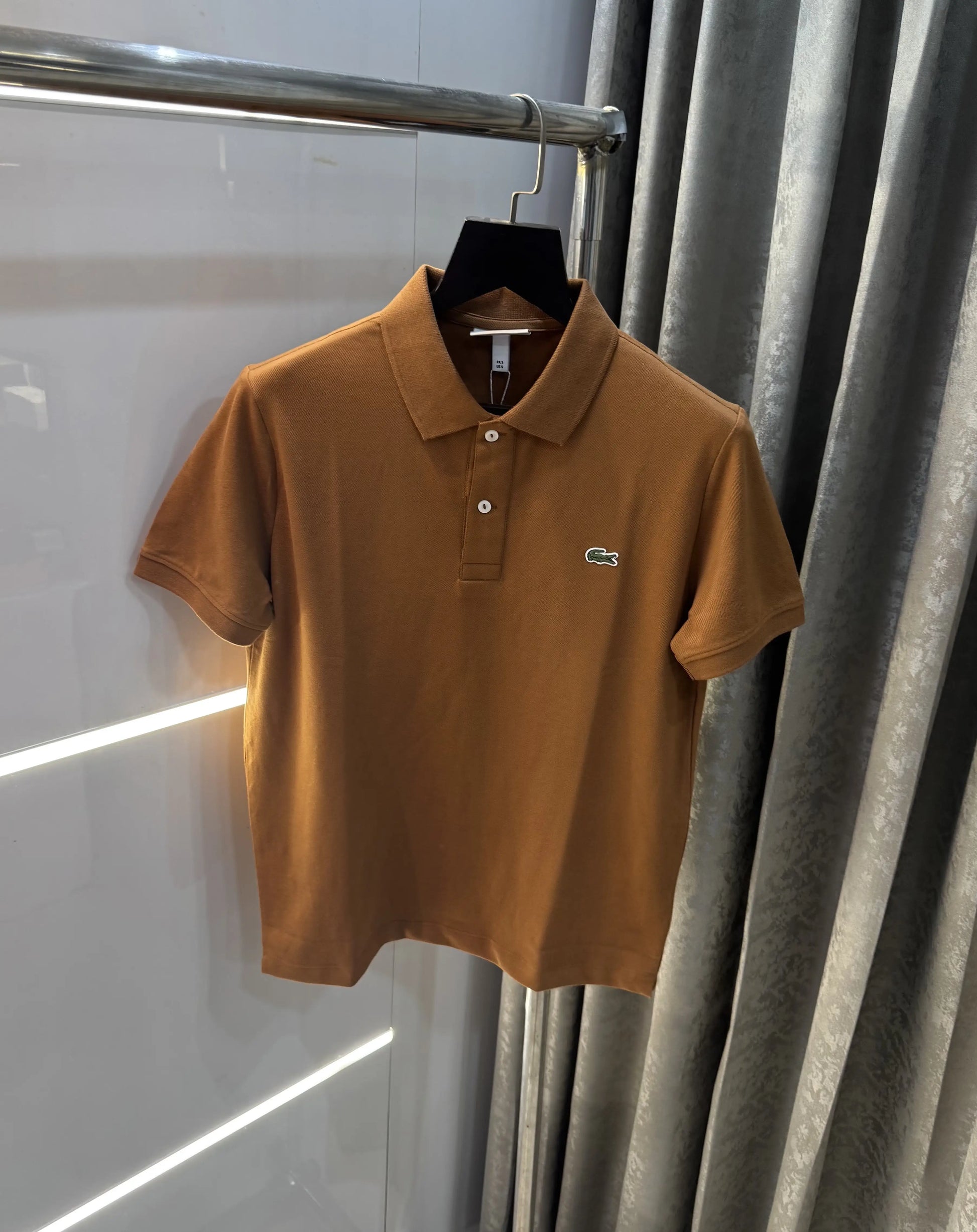 Lacost e Brown Embroidery Logo Premium Polo T-Shirt