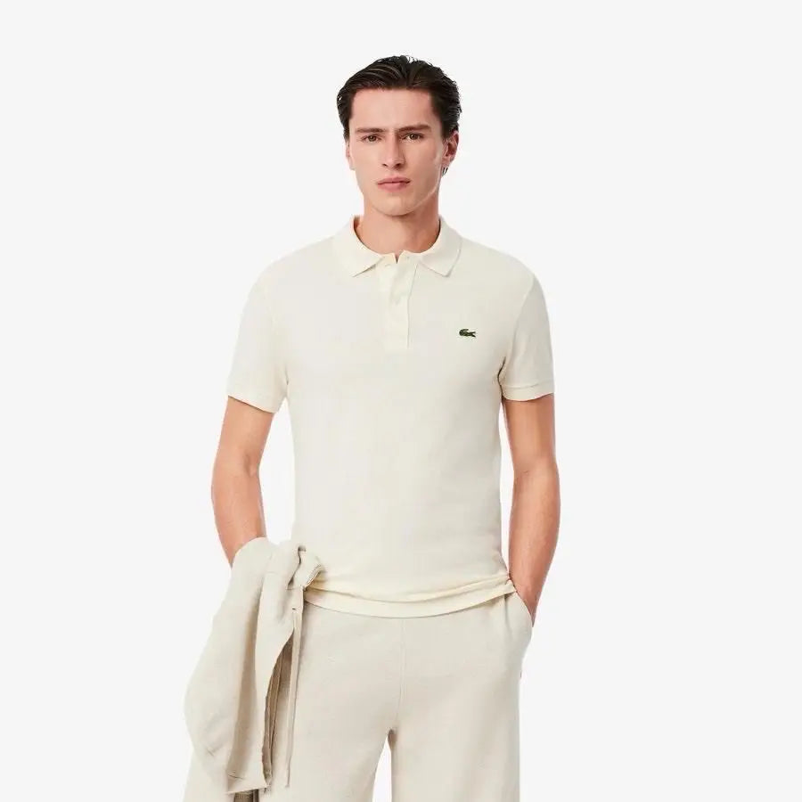 Lacost e Cream Embroidery Logo Premium Polo T-Shirt