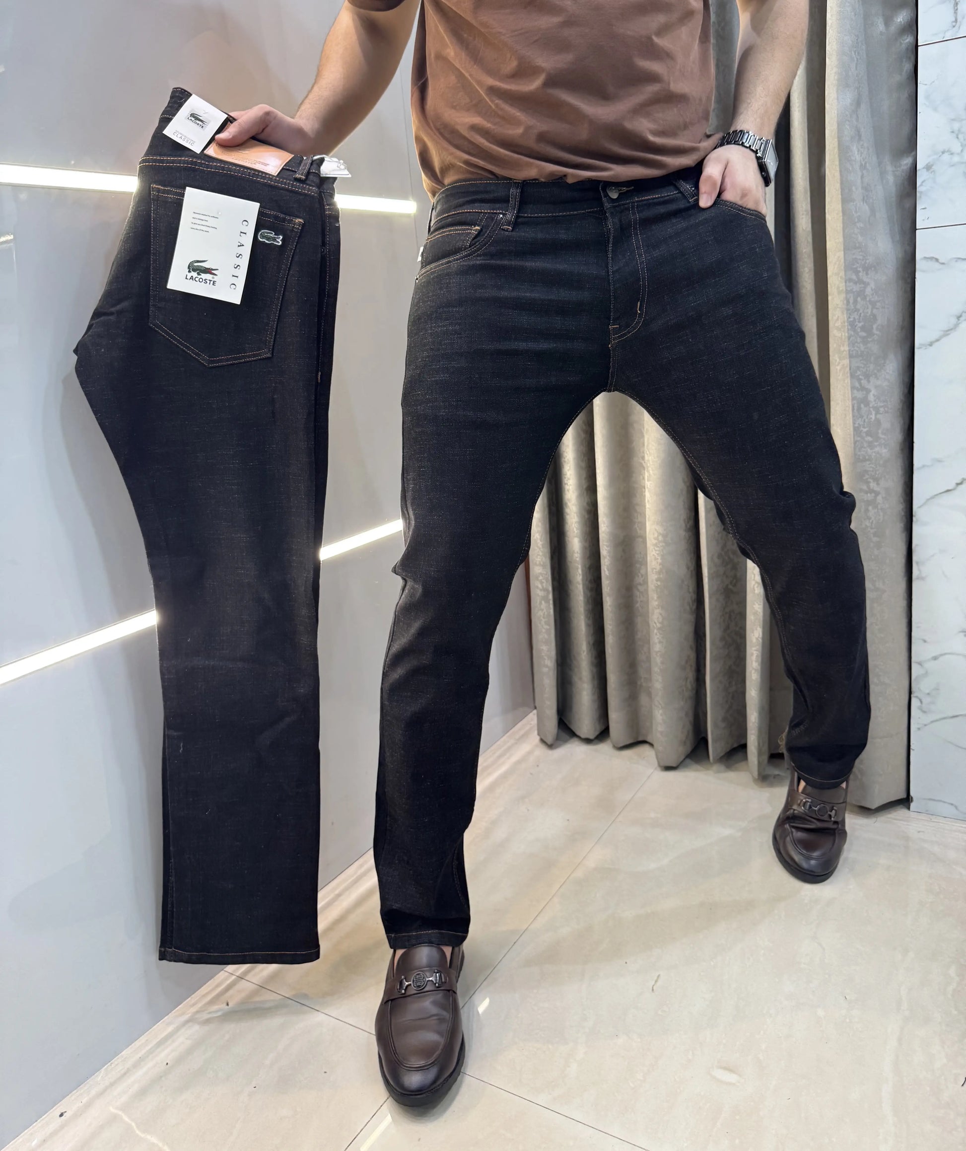 Lacost e carbon black Imported Hyperflex Denim