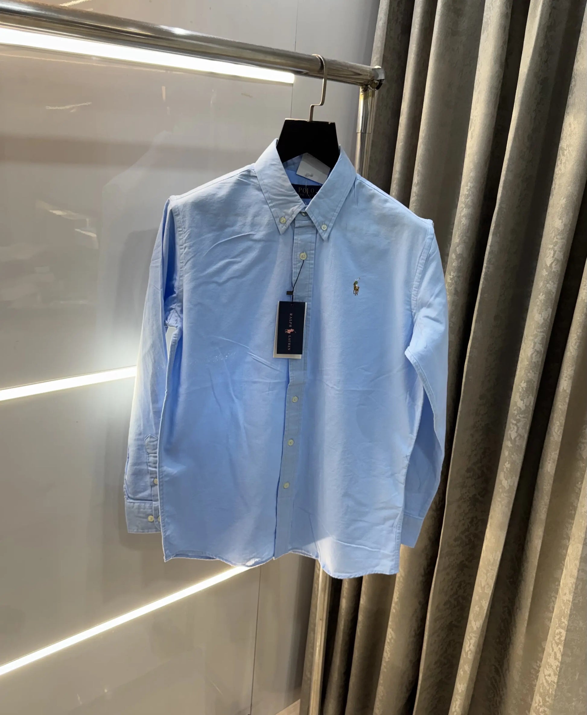 Ralph  Lauren Sky Blue Embroidery Logo Classic Shirt