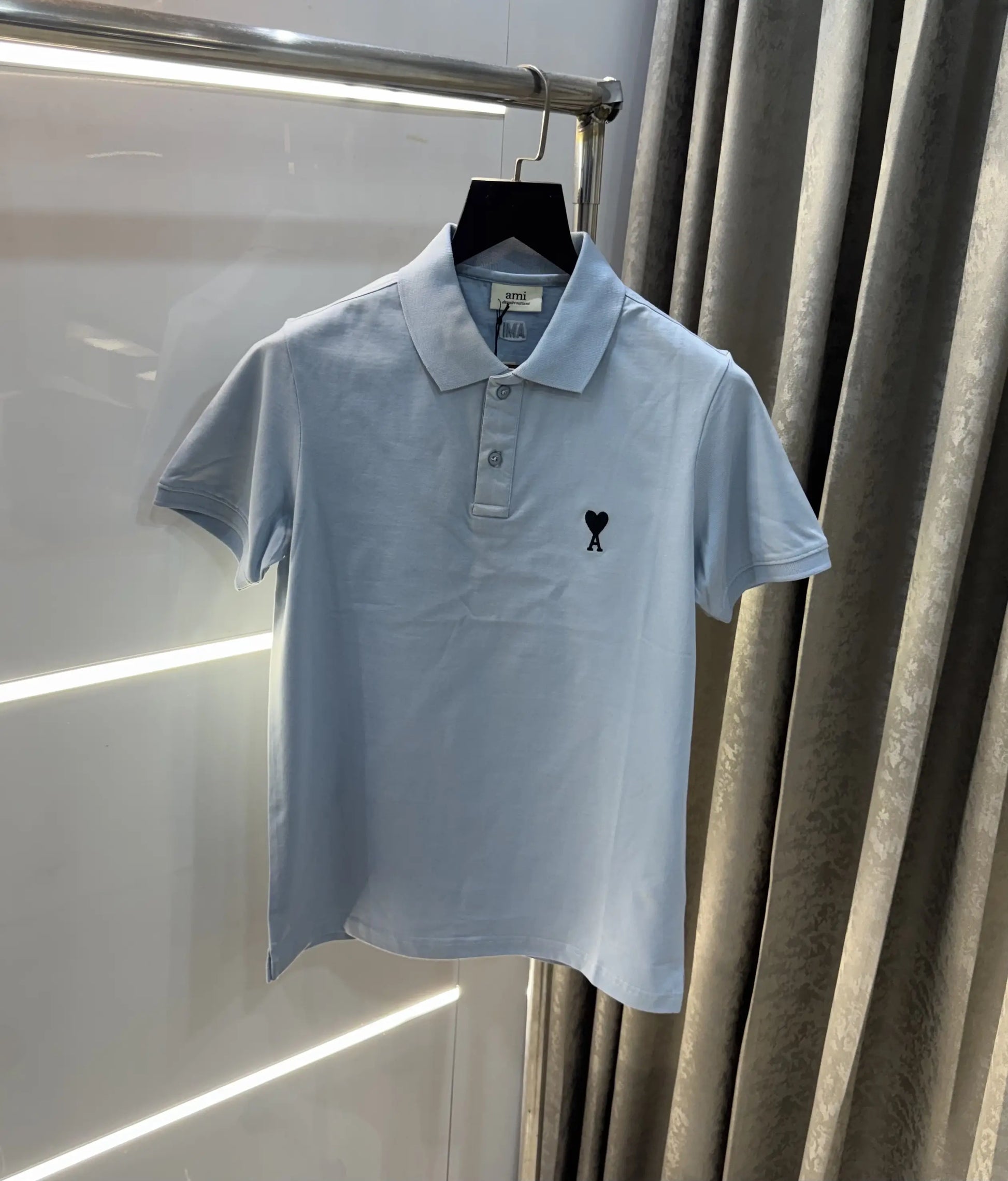 Ami paris Sky Blue Logo Work Premium Imported T-Shirt