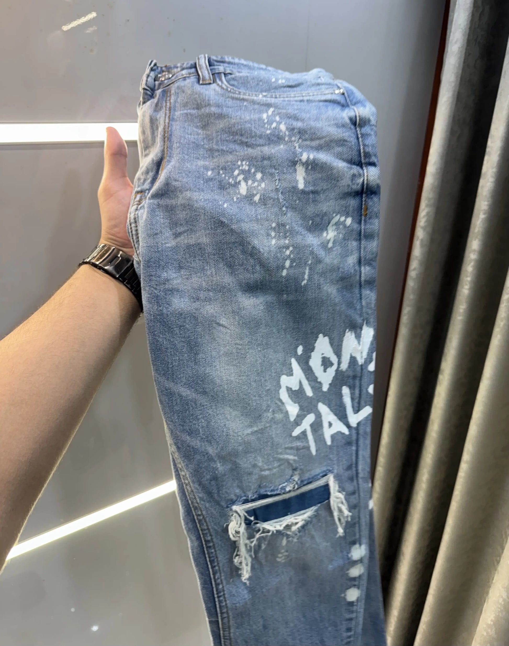 Qasbah sky Blue Designer Imported Turkey Denim