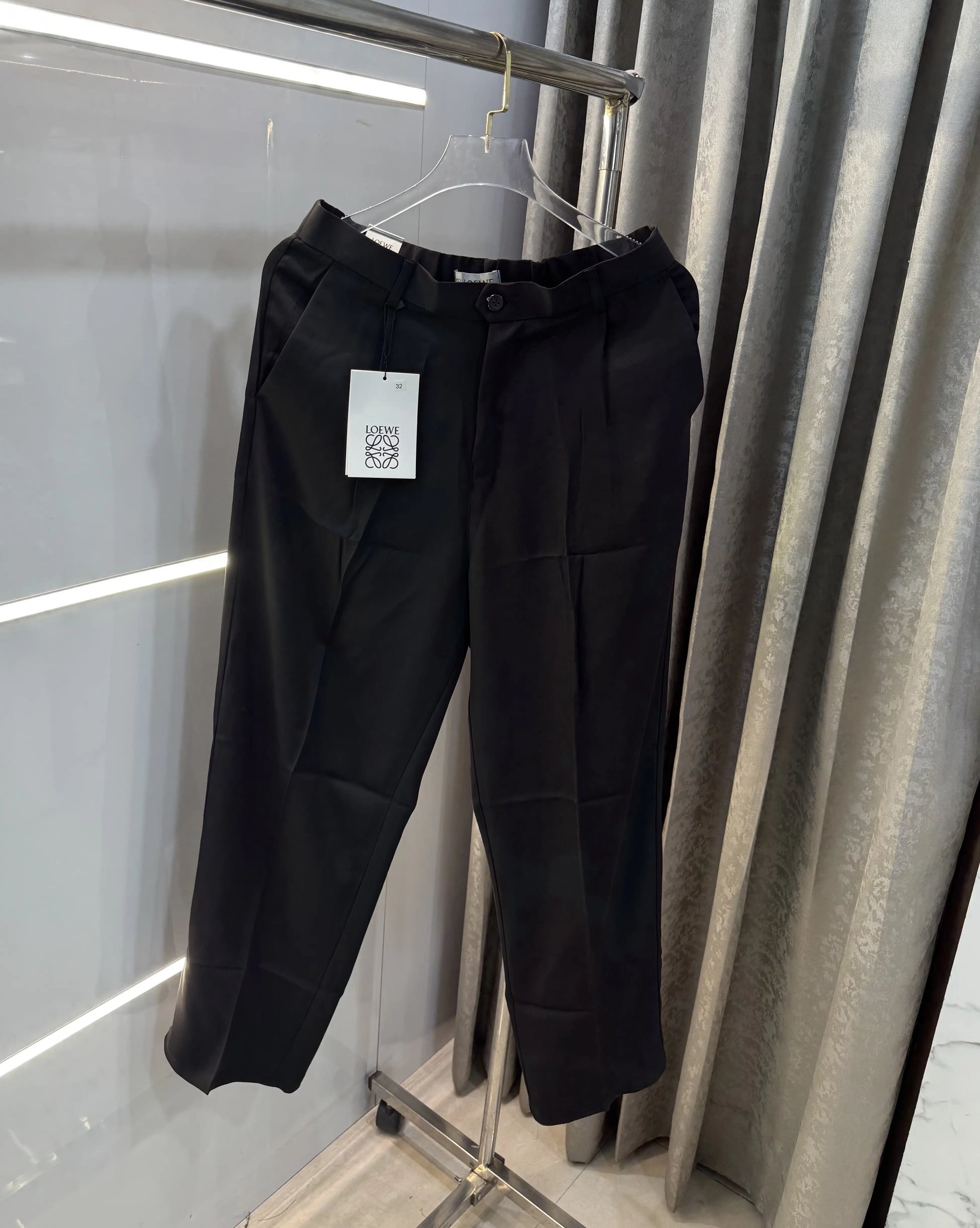Loewe Black Premium Imported Belt Strech Trouser