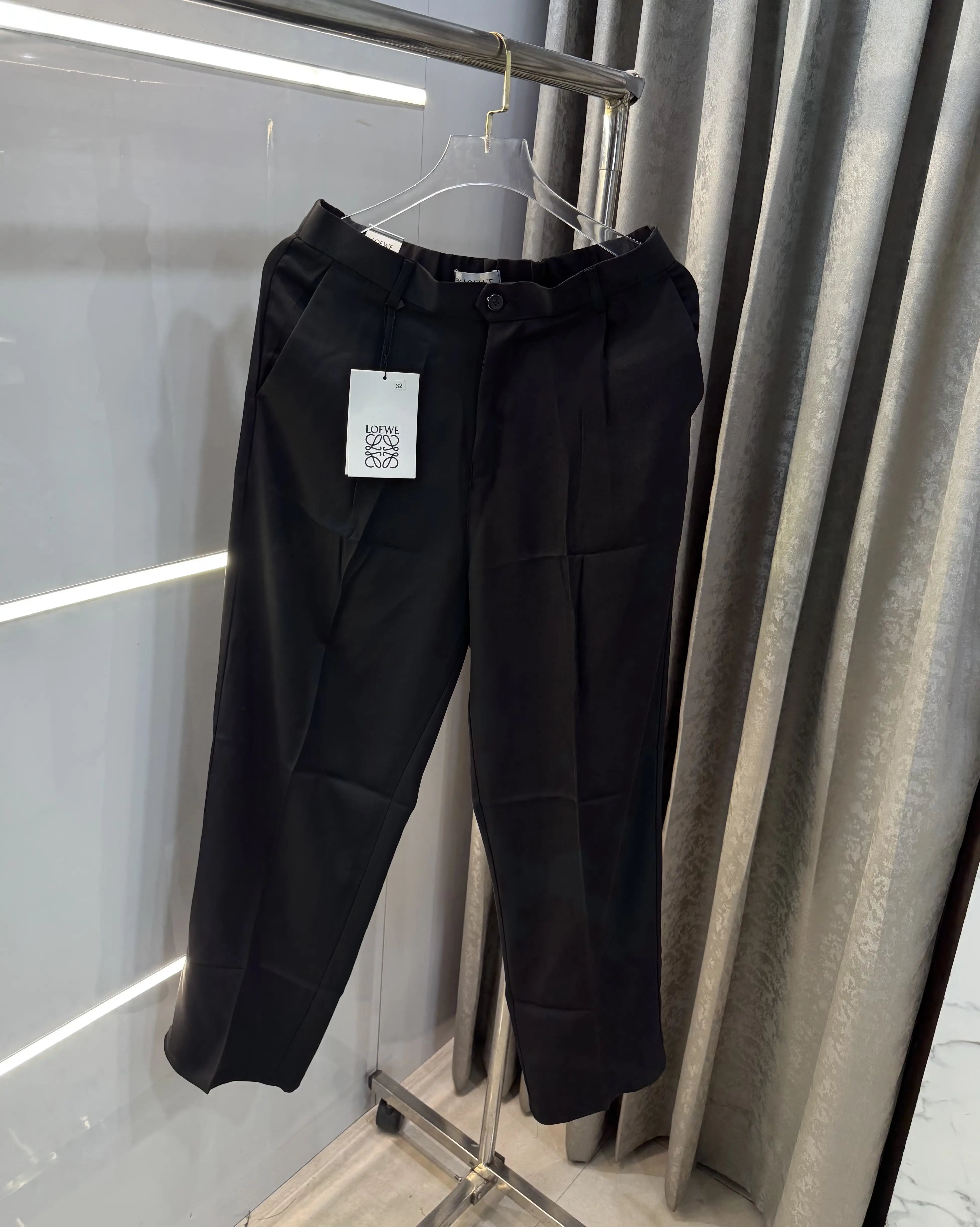 Loewe Black Premium Imported Belt Strech Trouser
