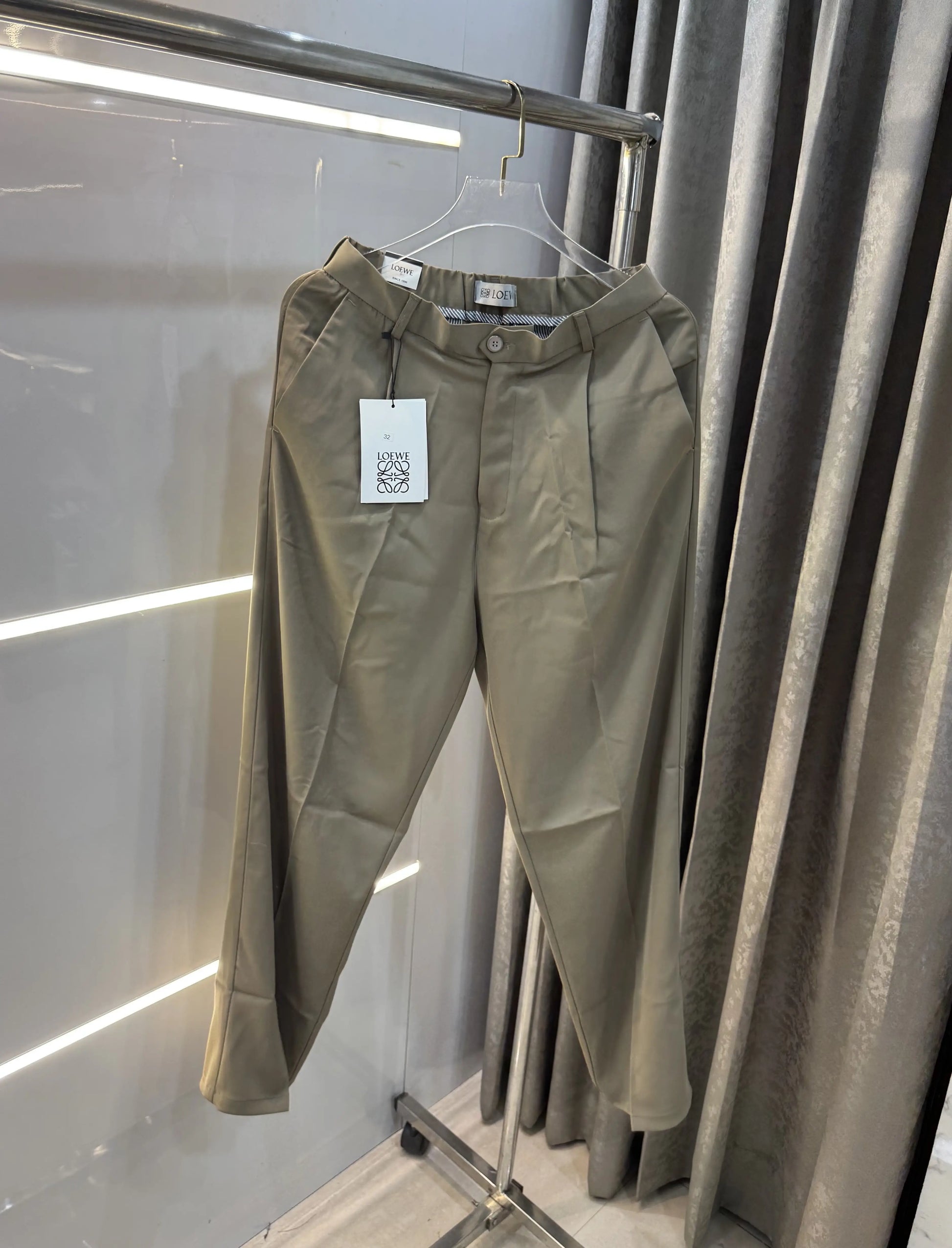 Loewe Olive Premium Imported Belt Strech Trouser