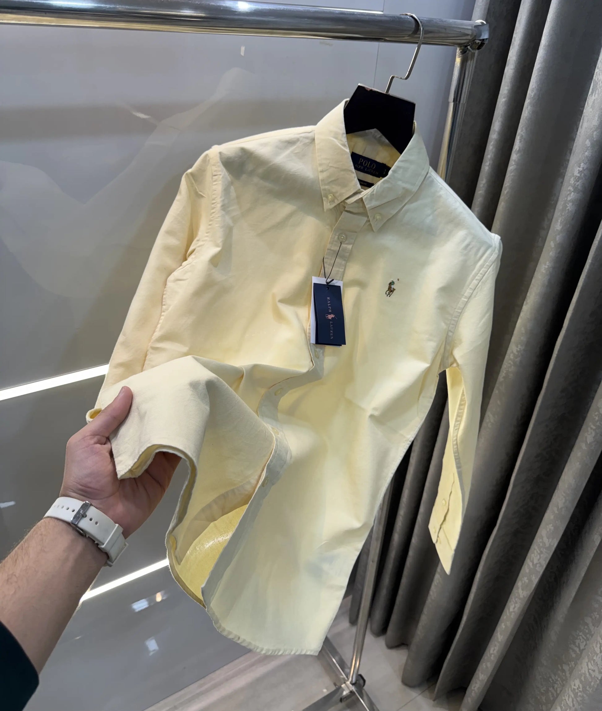 Ralp.h  Laure.n Butter Yellow Embroidery Logo Classic Shirt