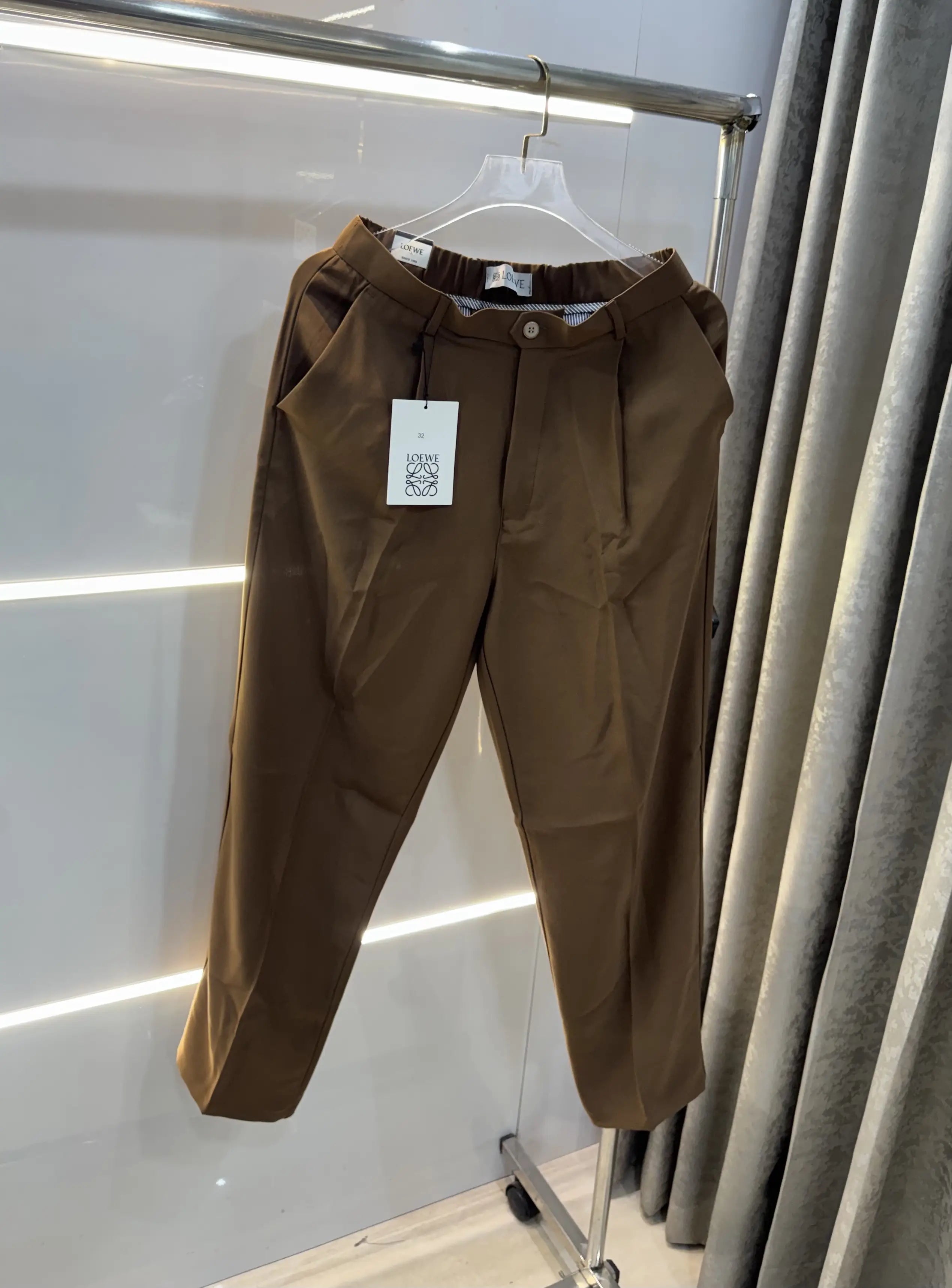 Loewe Dark Brown Premium Imported Belt Strech Trouser