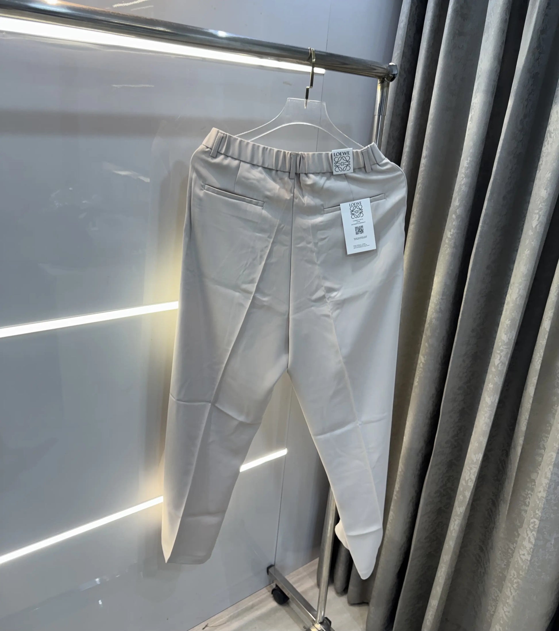Loewe Cream Premium Imported Belt Strech Trouser