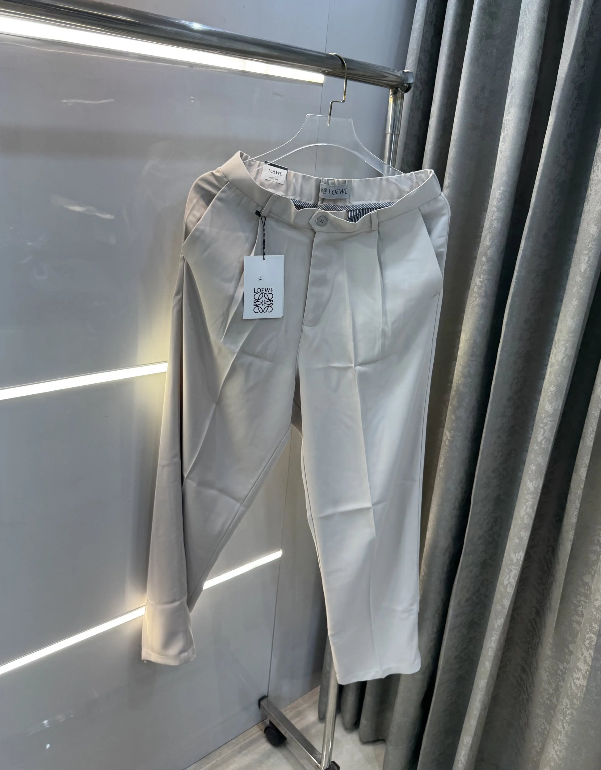 Loewe Cream Premium Imported Belt Strech Trouser