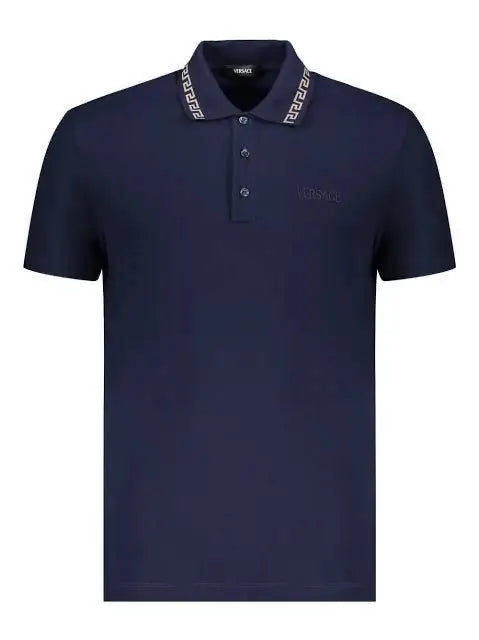 Versace Couture Petrol Blue Collar Logo Imported Polo T-Shirt