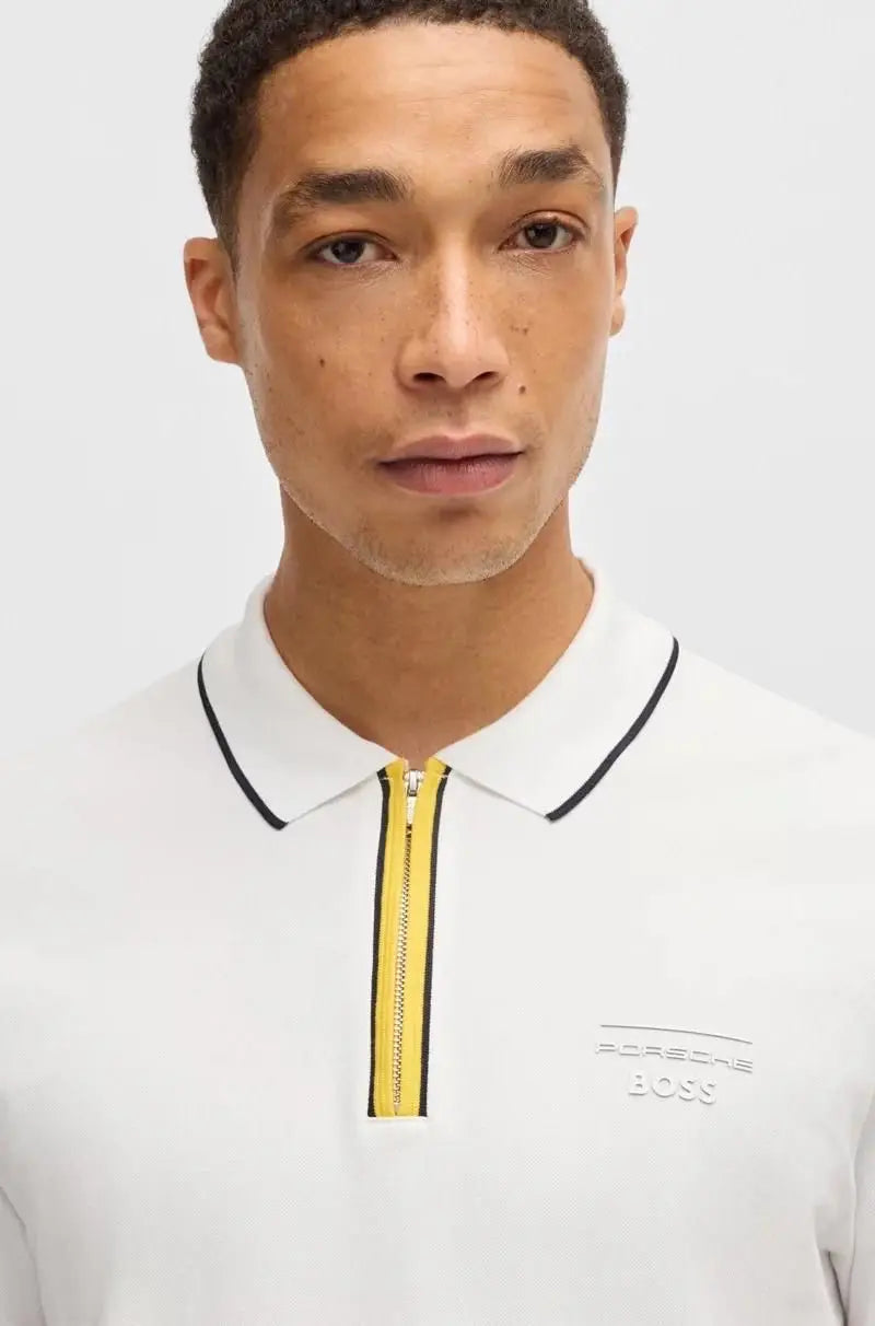 Hugo  Boss White Porsch e Limited Edition Premium Polo T-shirt