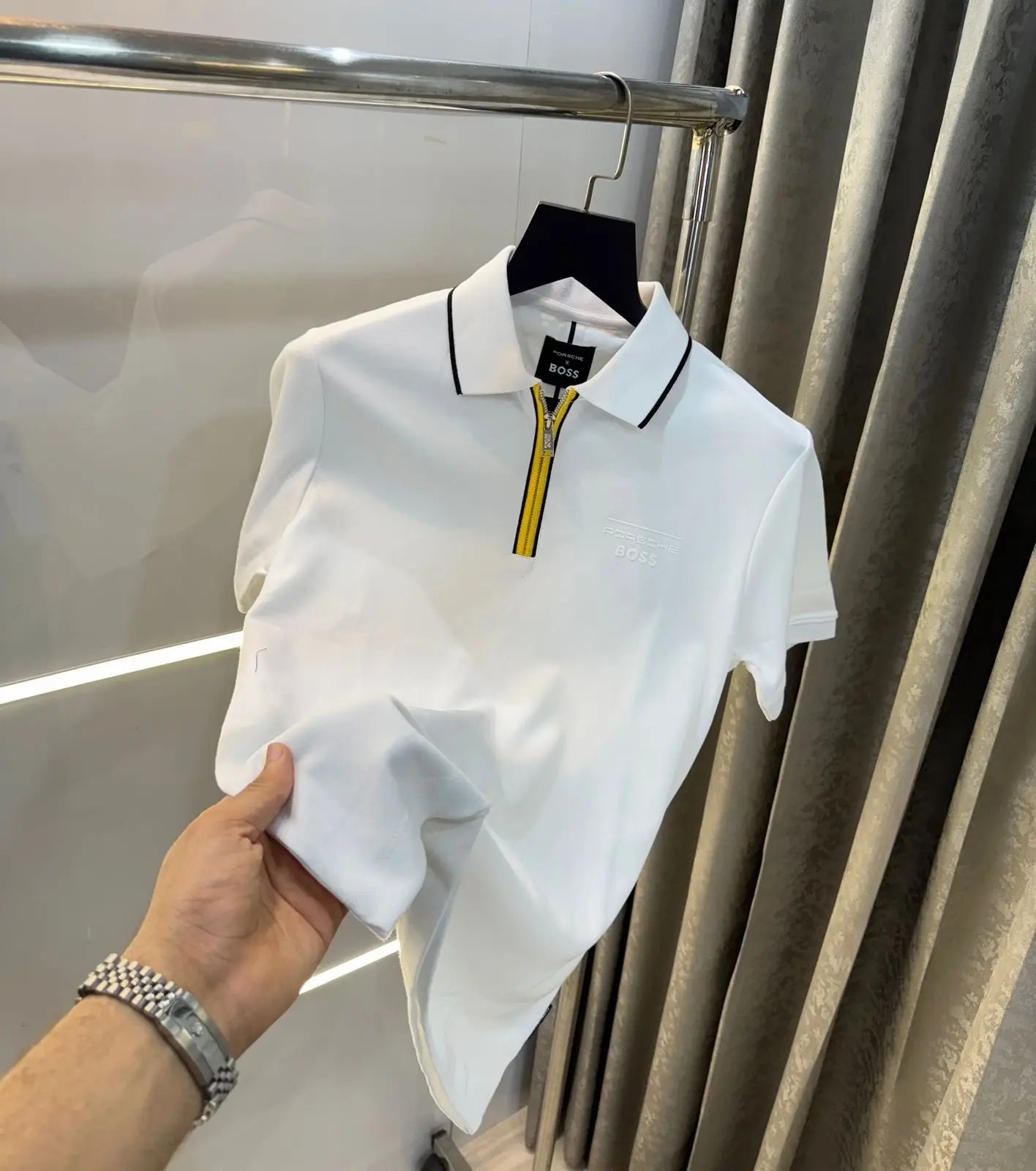 Hugo  Boss White Porsch e Limited Edition Premium Polo T-shirt