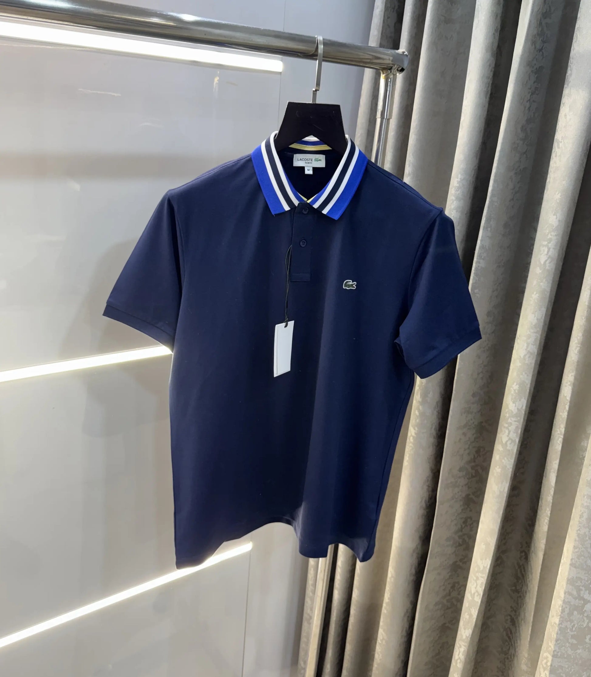 Lacost e Navy Blue Embroidery Logo Premium Polo T-Shirt