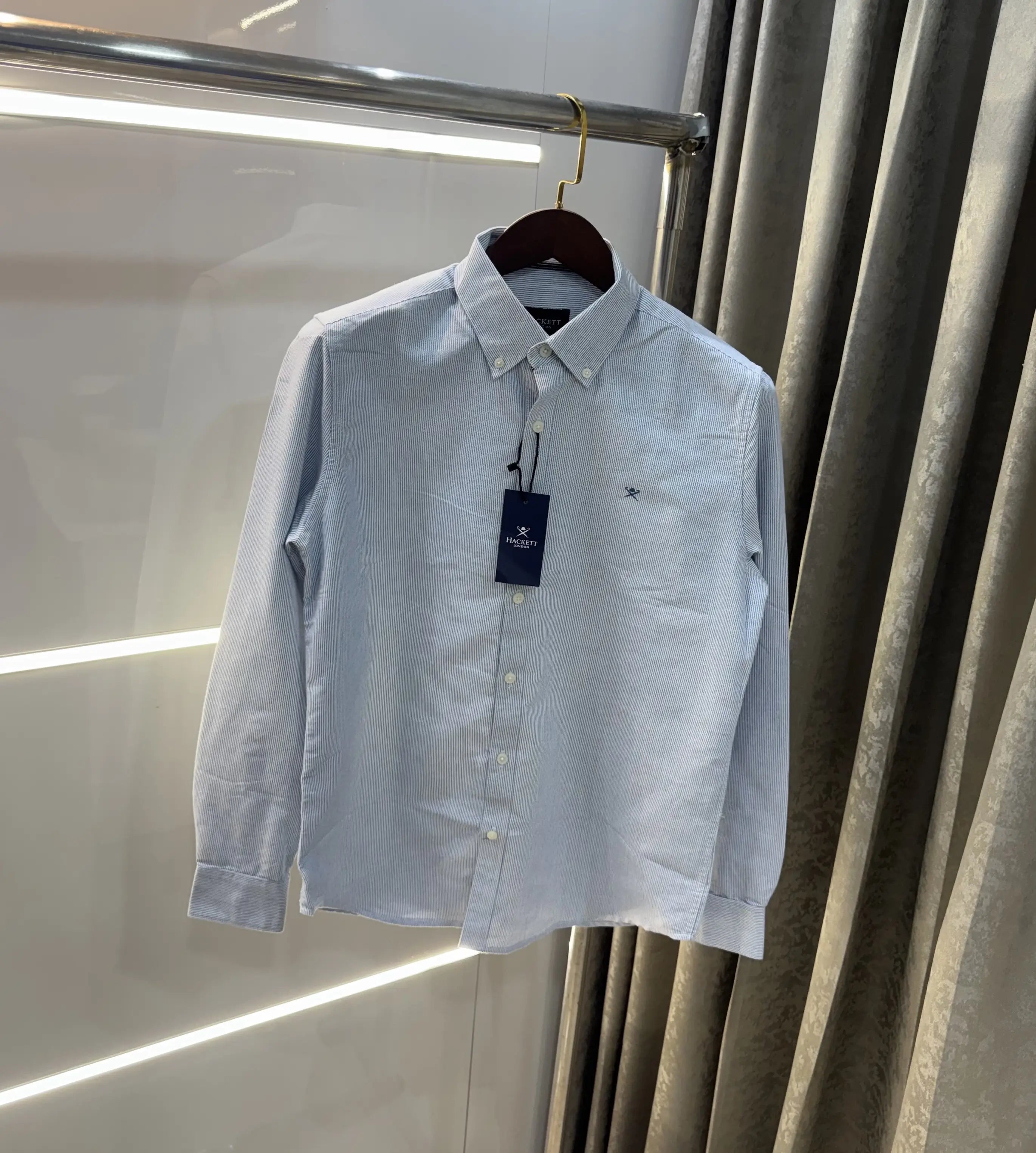 Hacket Sky Blue Logo Work Classic Shirt