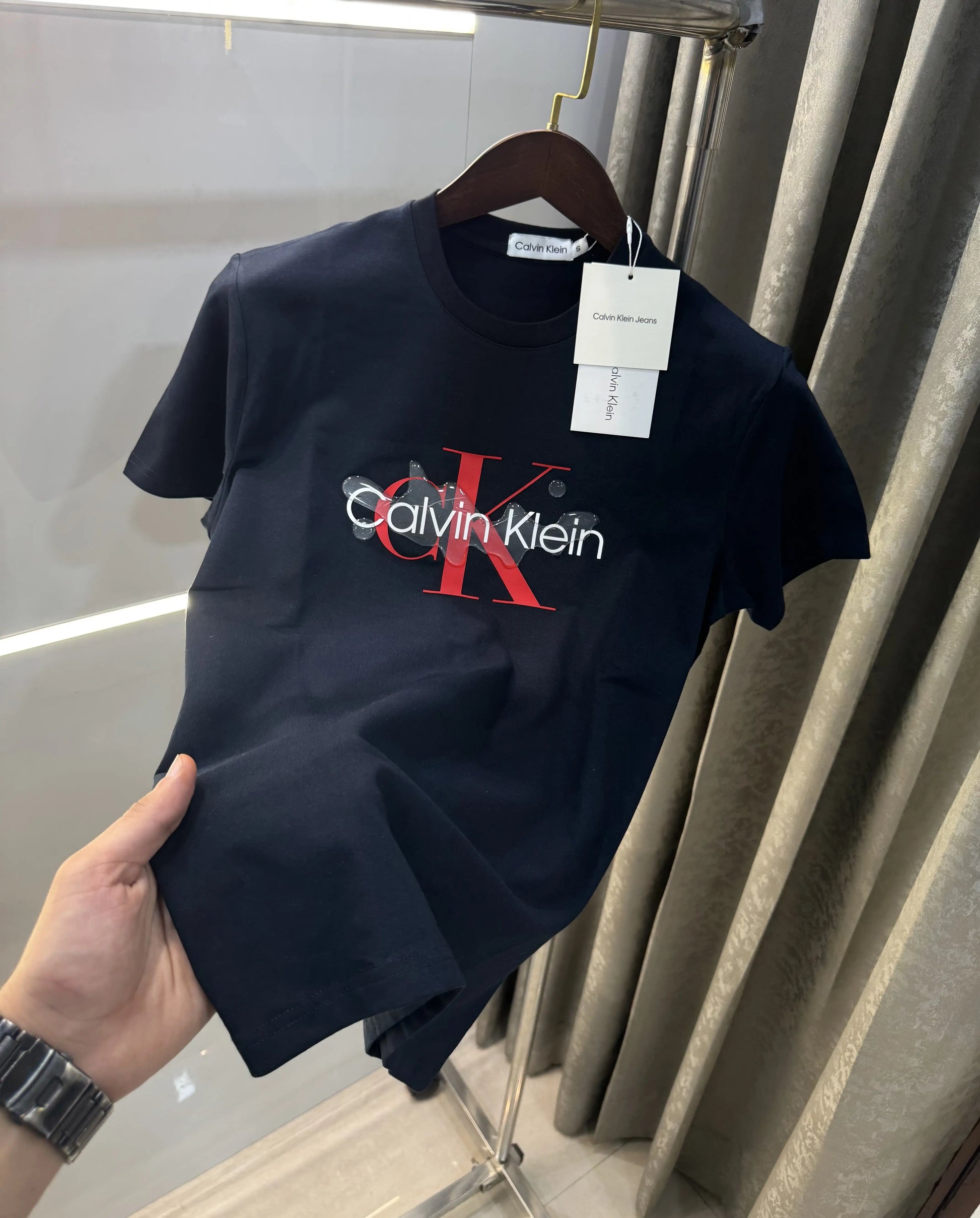 Calvin Klein Navy Blue Logo Work Premium T-Shirt