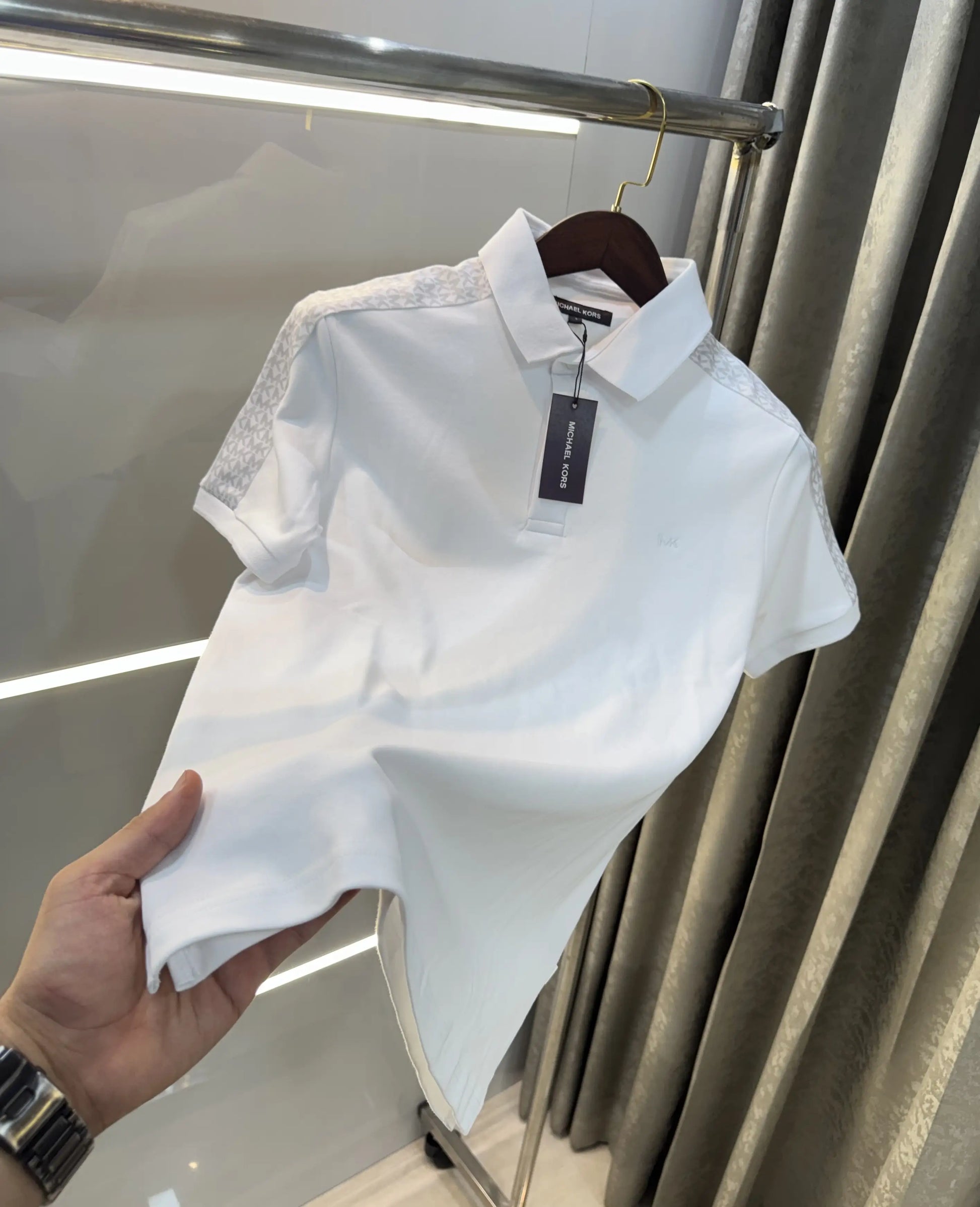 Michae l Kors White Premium Polo T-shirt