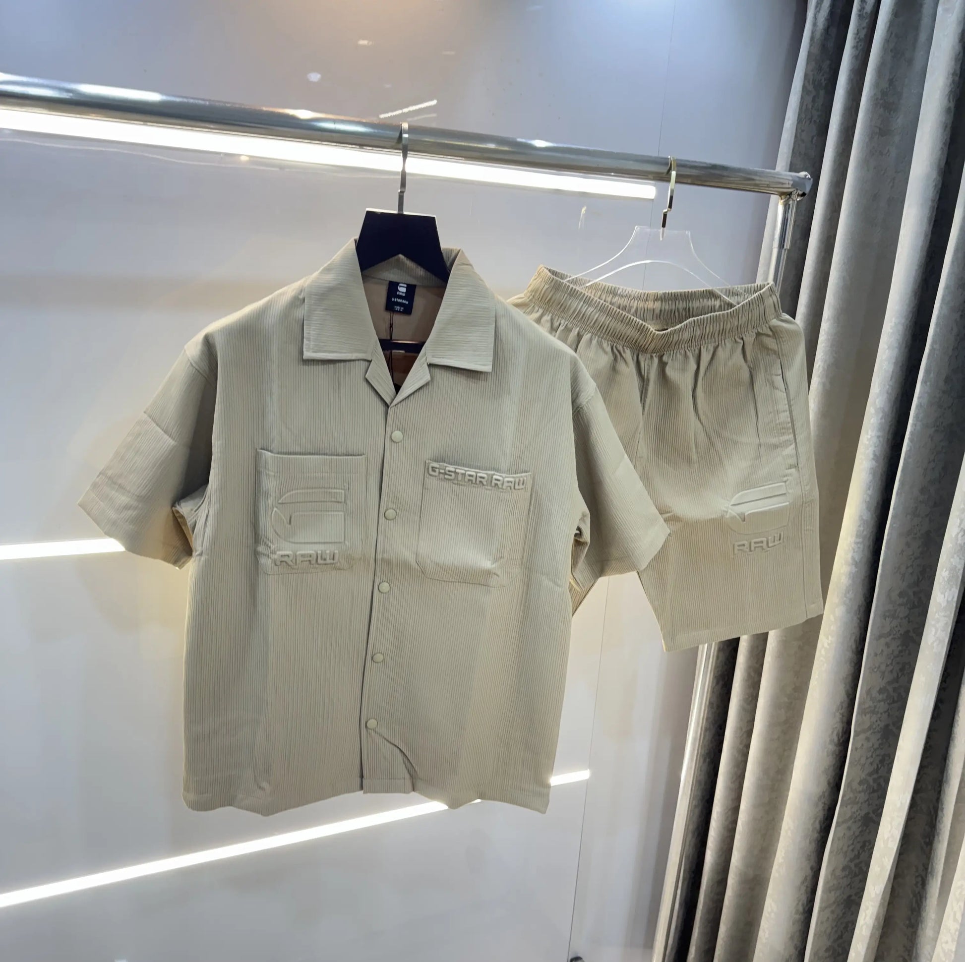 G-Star Raw Beige Logo Work Premium OversizedCord Set
