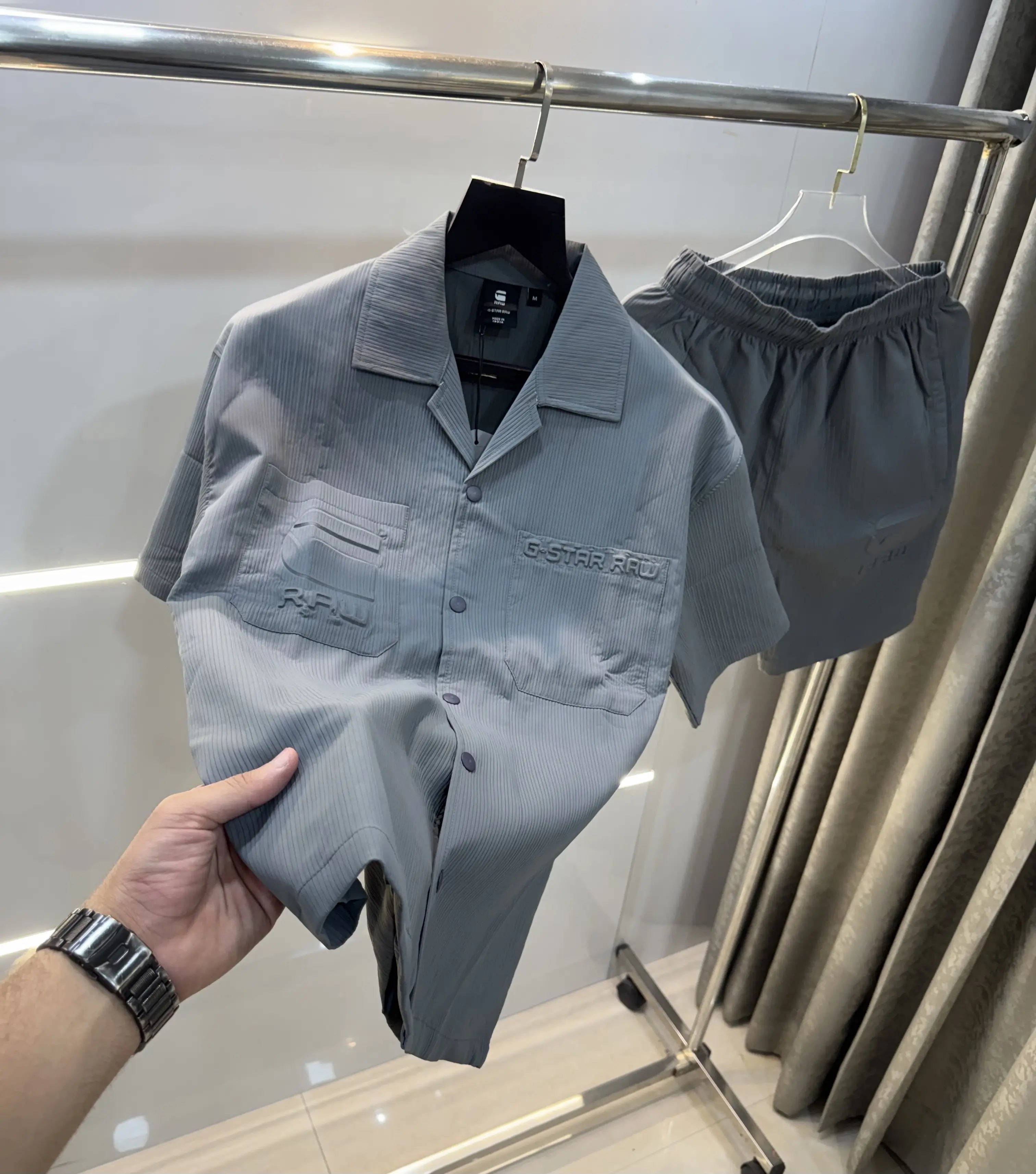 G-Star Raw Grey Logo Work Premium OversizedCord Set