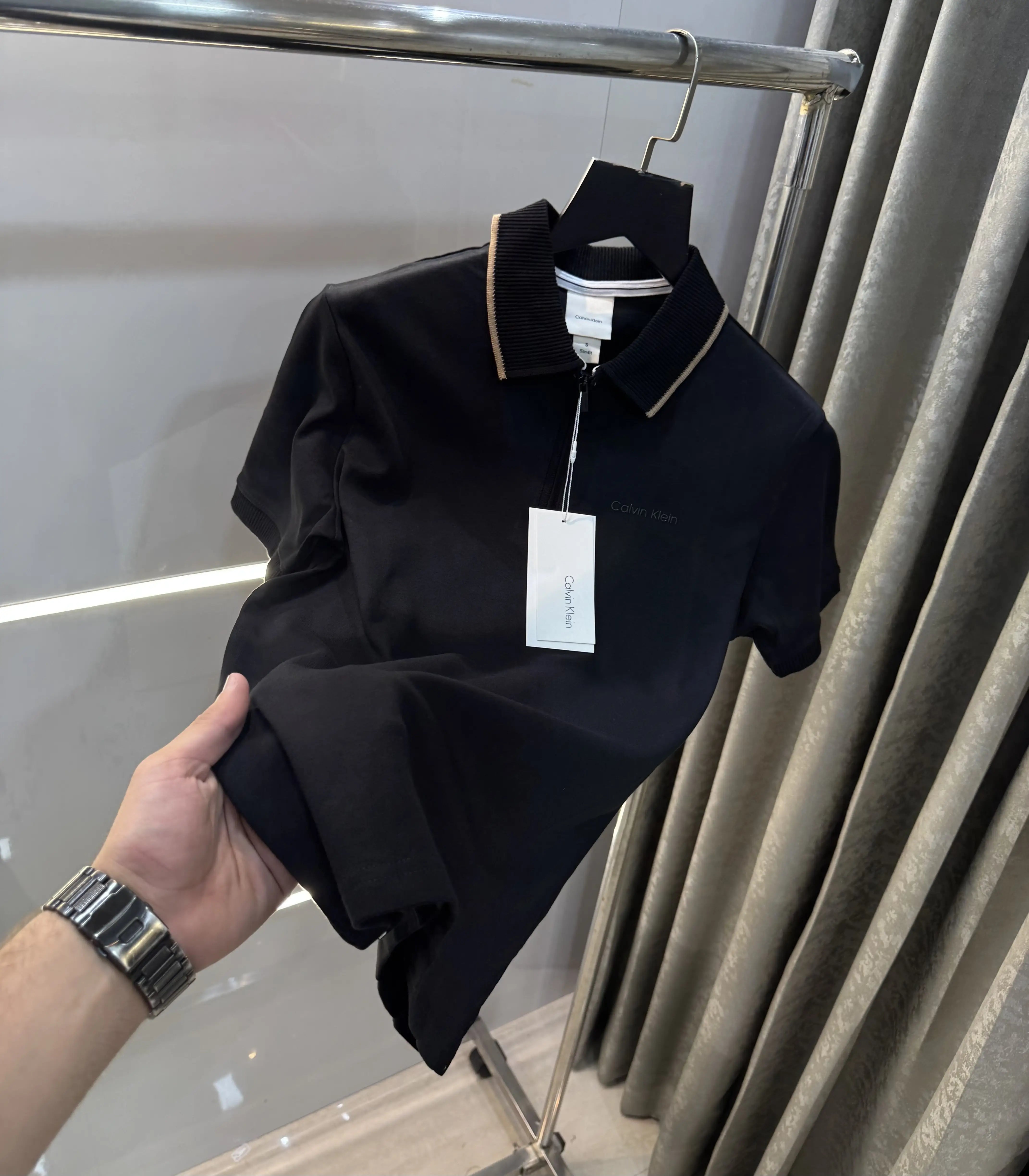 Calvin Klein Black Logo Work Premium Polo T-Shirt