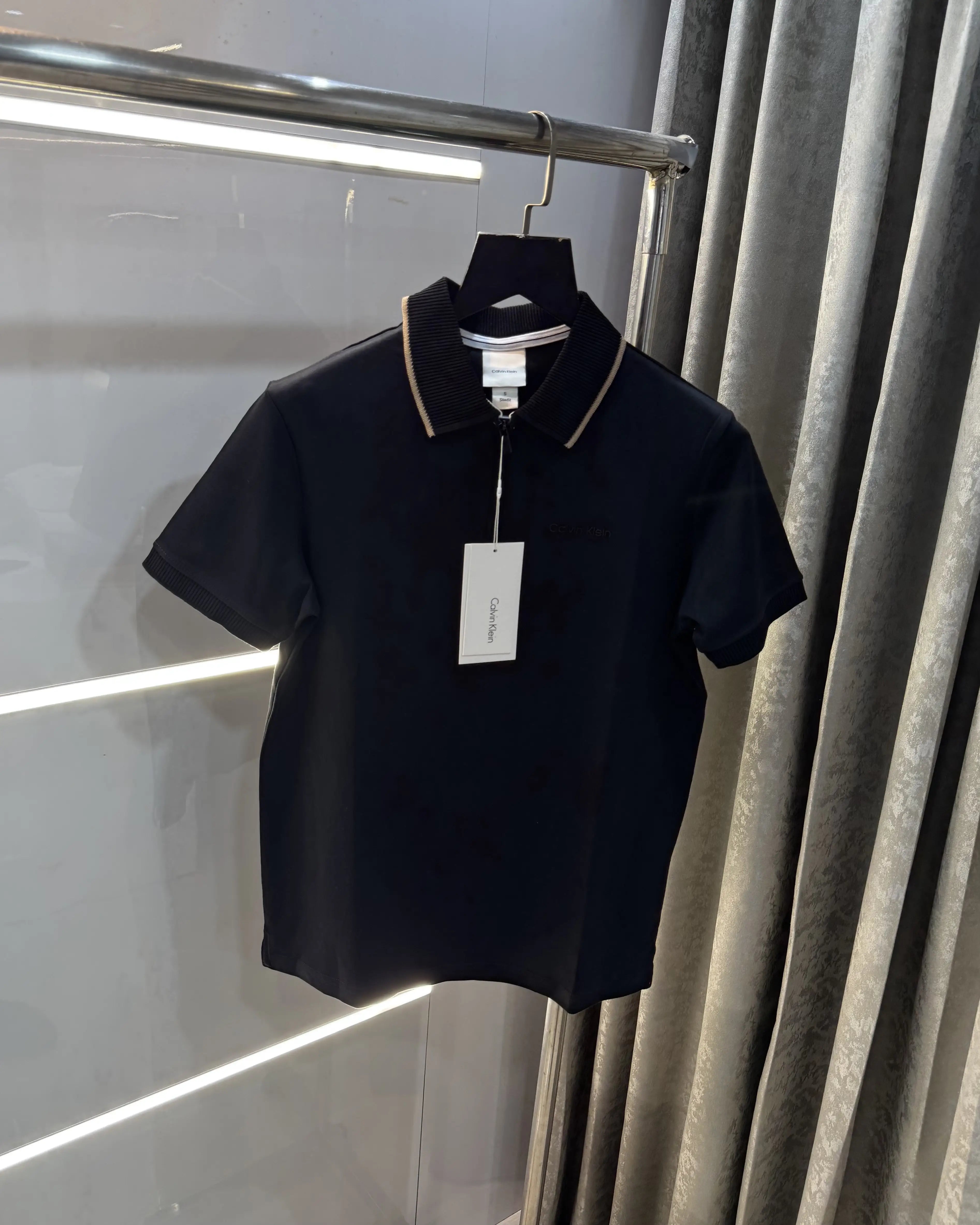 Calvin Klein Black Logo Work Premium Polo T-Shirt
