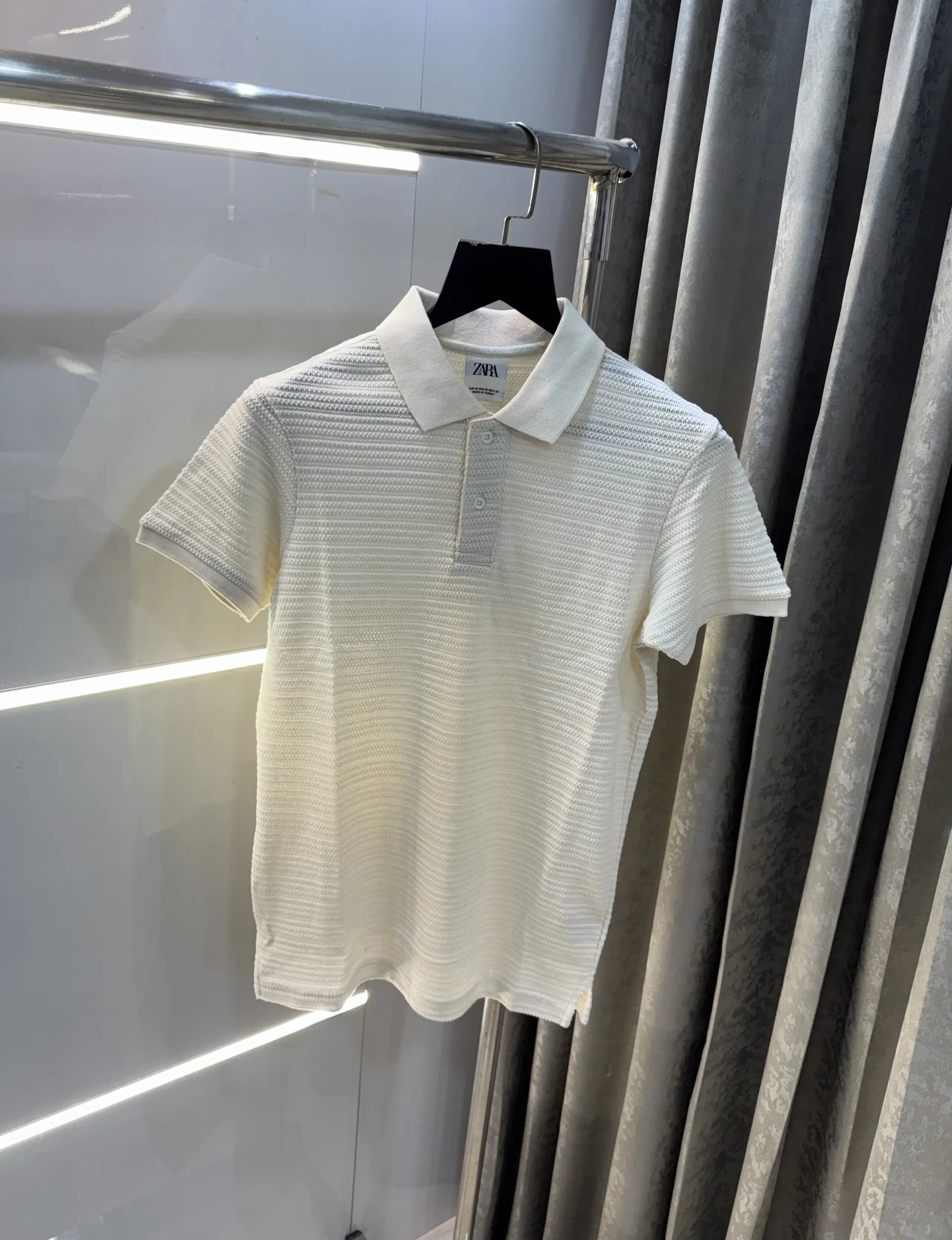 Zar a Cream Premium Knitted Polo T-Shirt