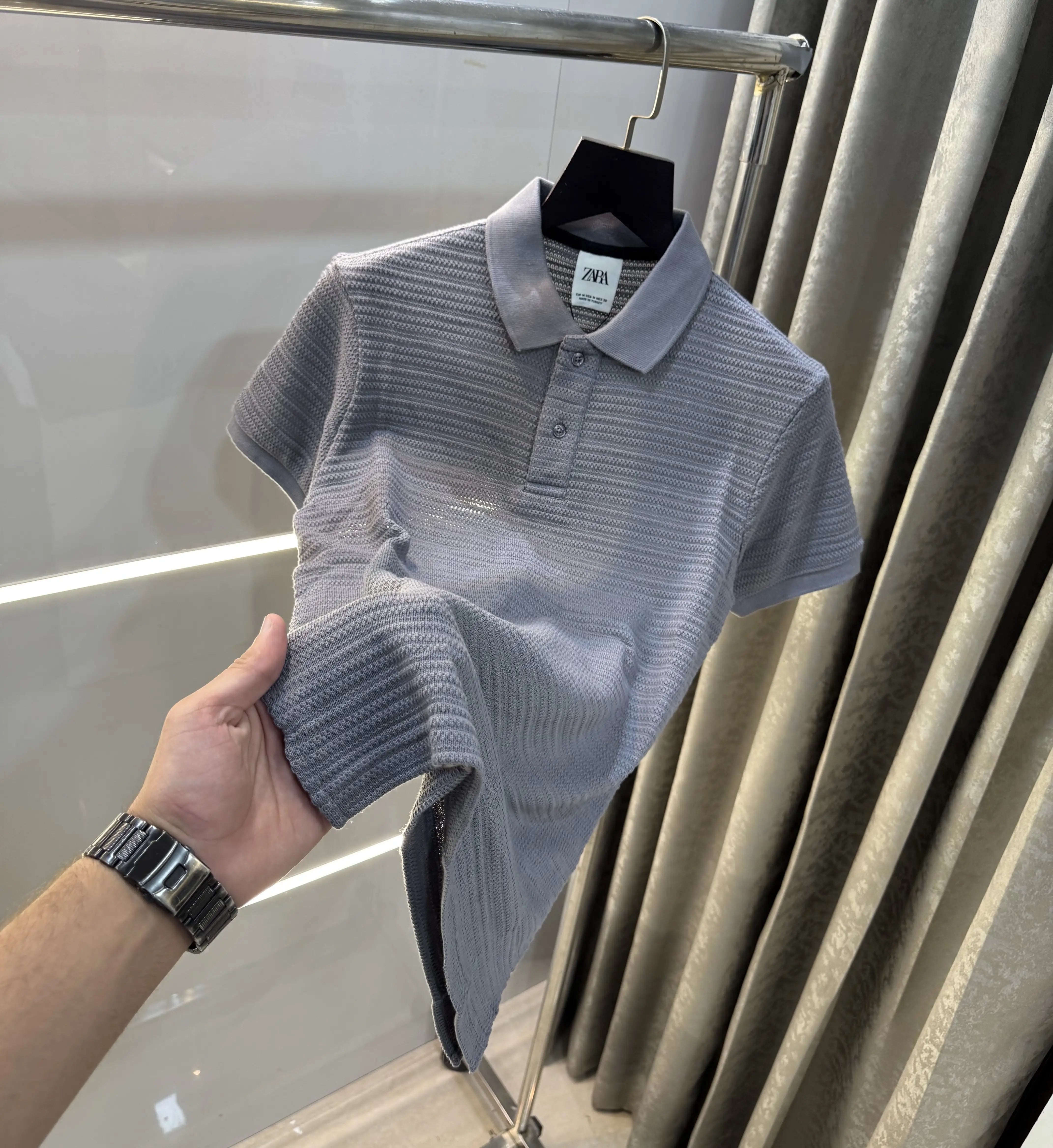 Zar a Grey Premium Knitted Polo T-Shirt