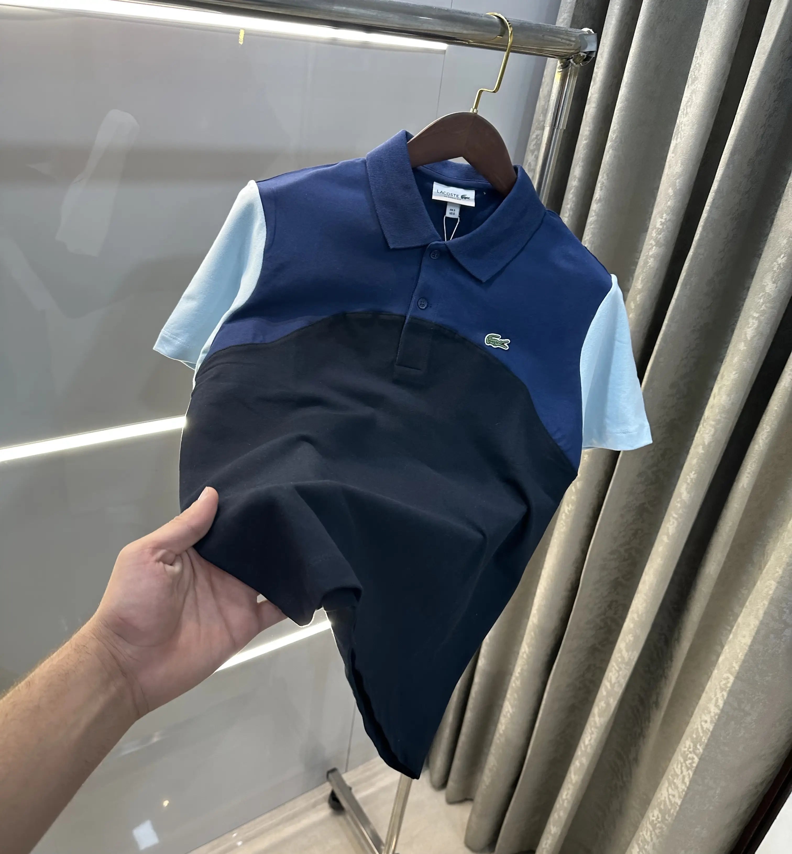 Lacost e Blue Embroidery Logo Premium Polo T-Shirt