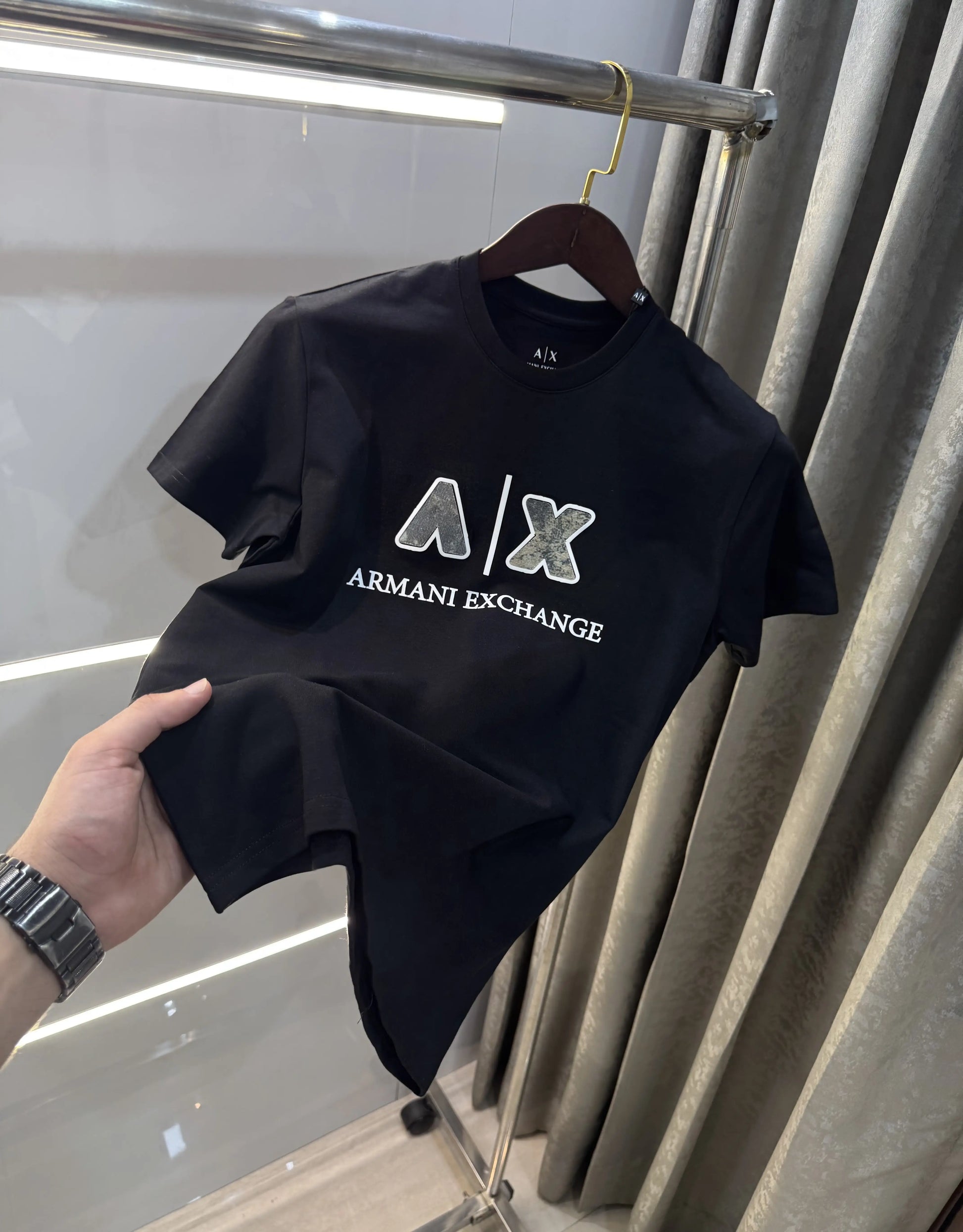Arman i Exchange Black Logo Print Imported T-Shirt