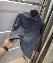 Hugo Bos s Grey Embroidery Logo Imported Shirt