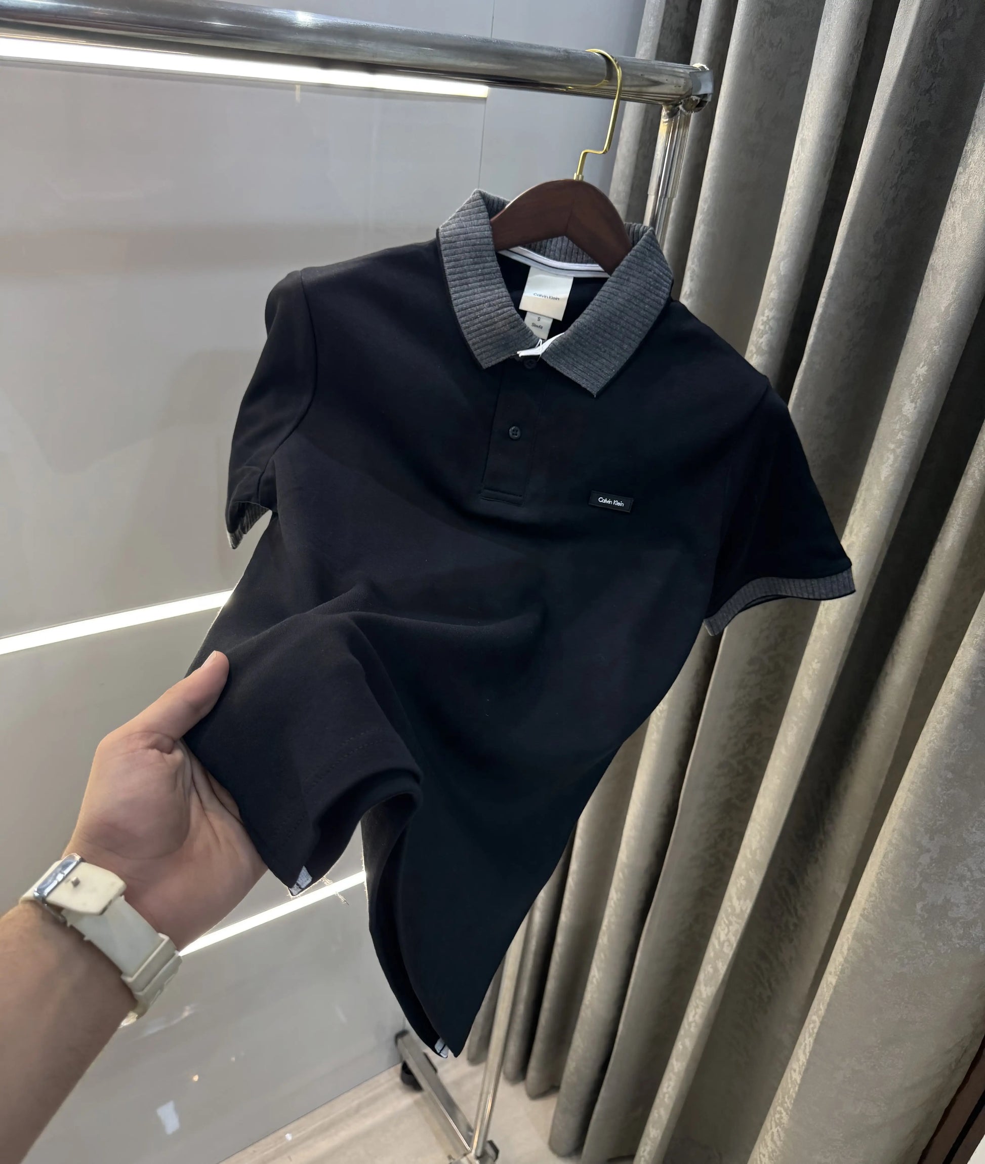 Calvin Klein Black Logo Work Premium Polo T-Shirt