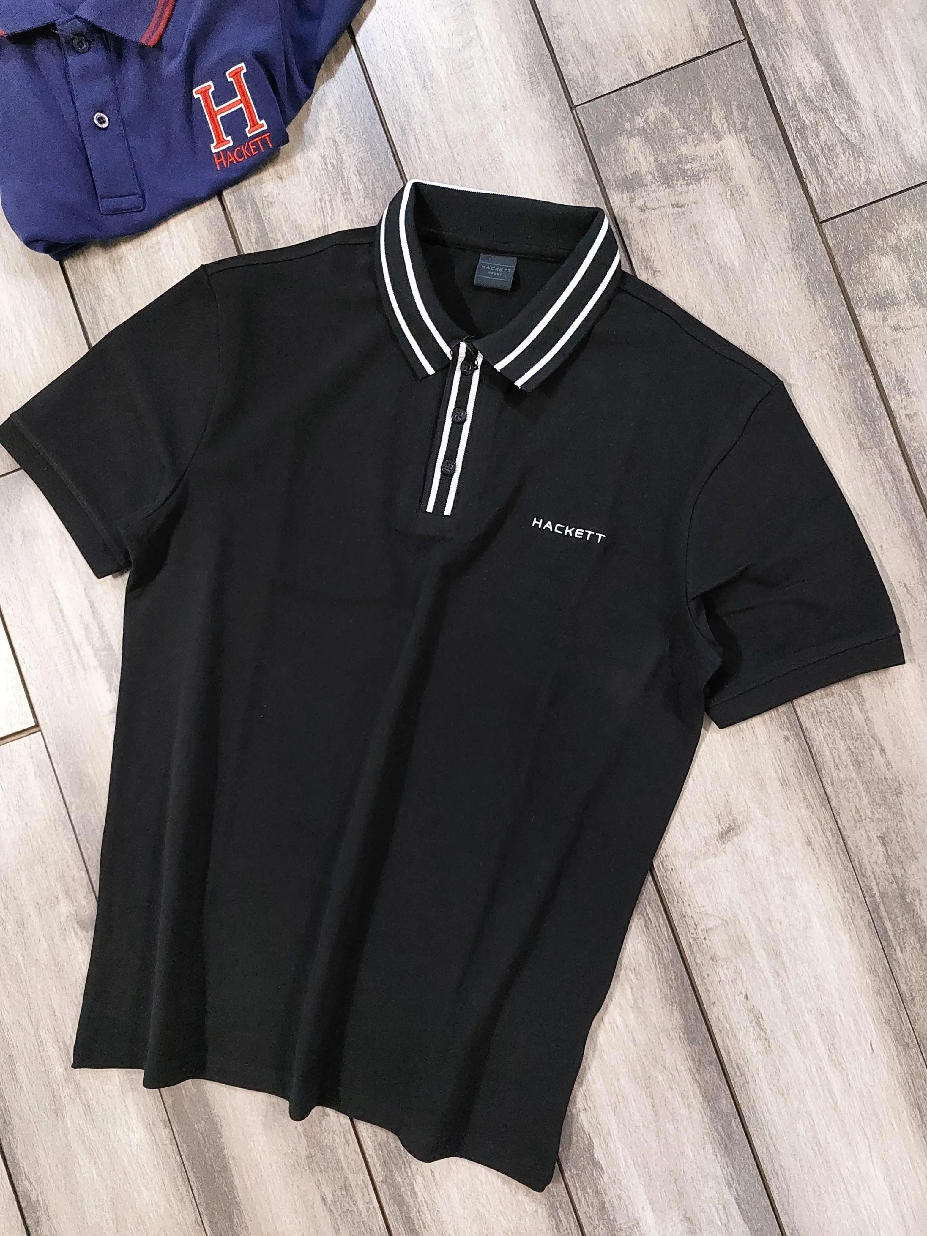 Hacket Black Logo Work Premium Polo T-Shirt
