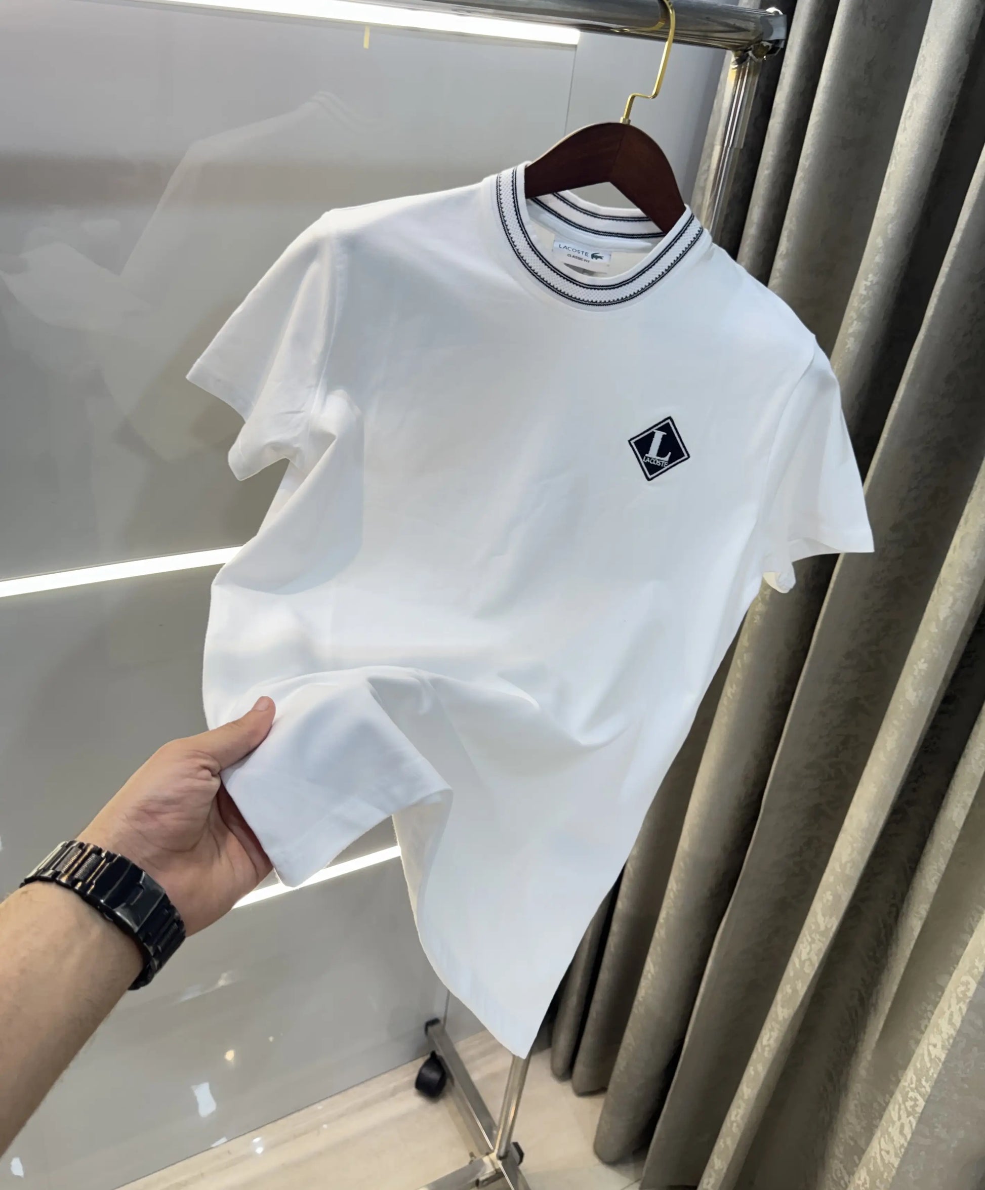 Lacost e White Logo Work Premium Polo T-Shirt