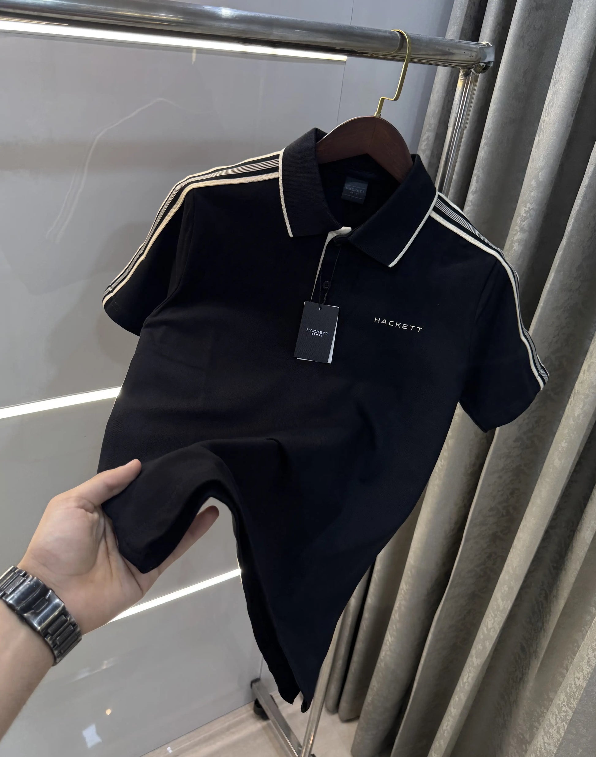 Hacket Black Logo Work Premium Polo T-Shirt