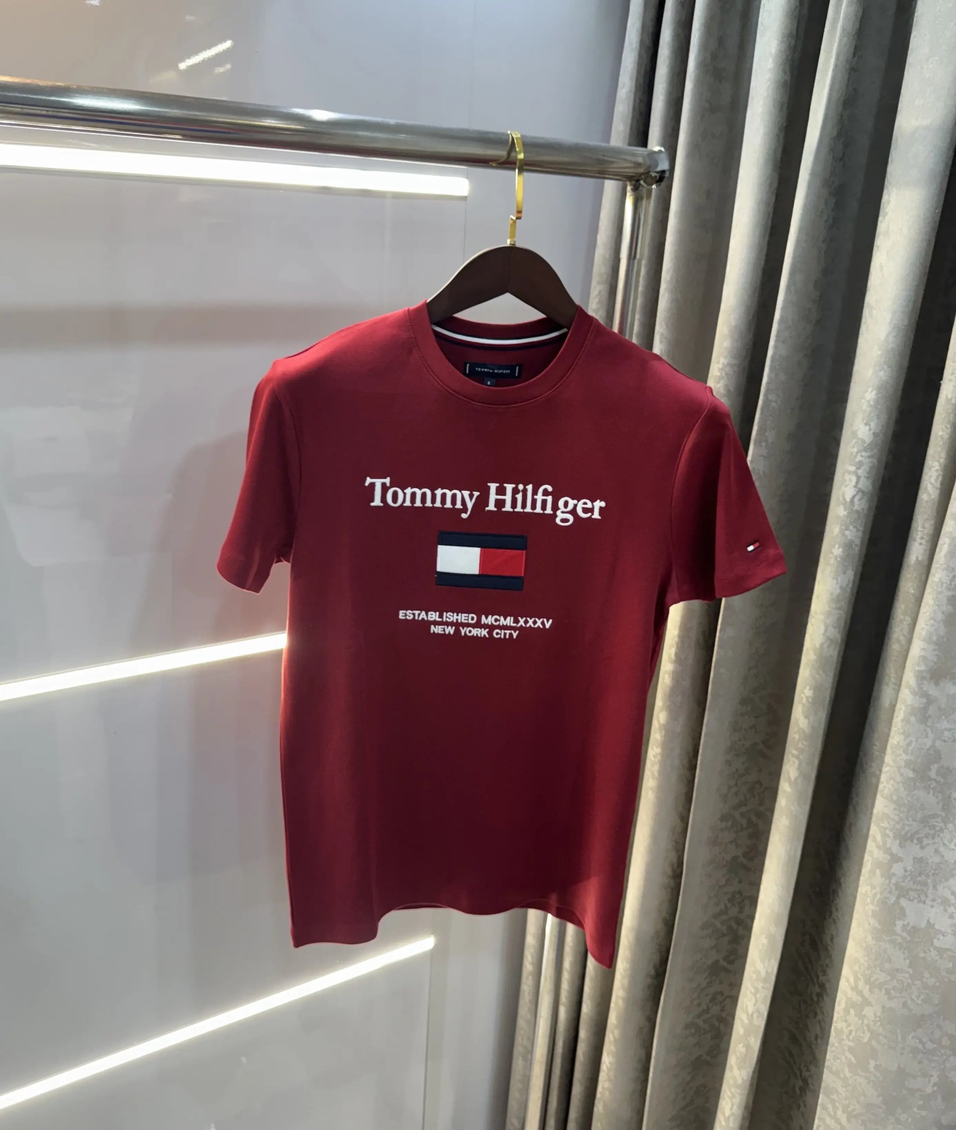 Tommy Hilfiger Maroon Logo Work Premium Polo T-Shirt