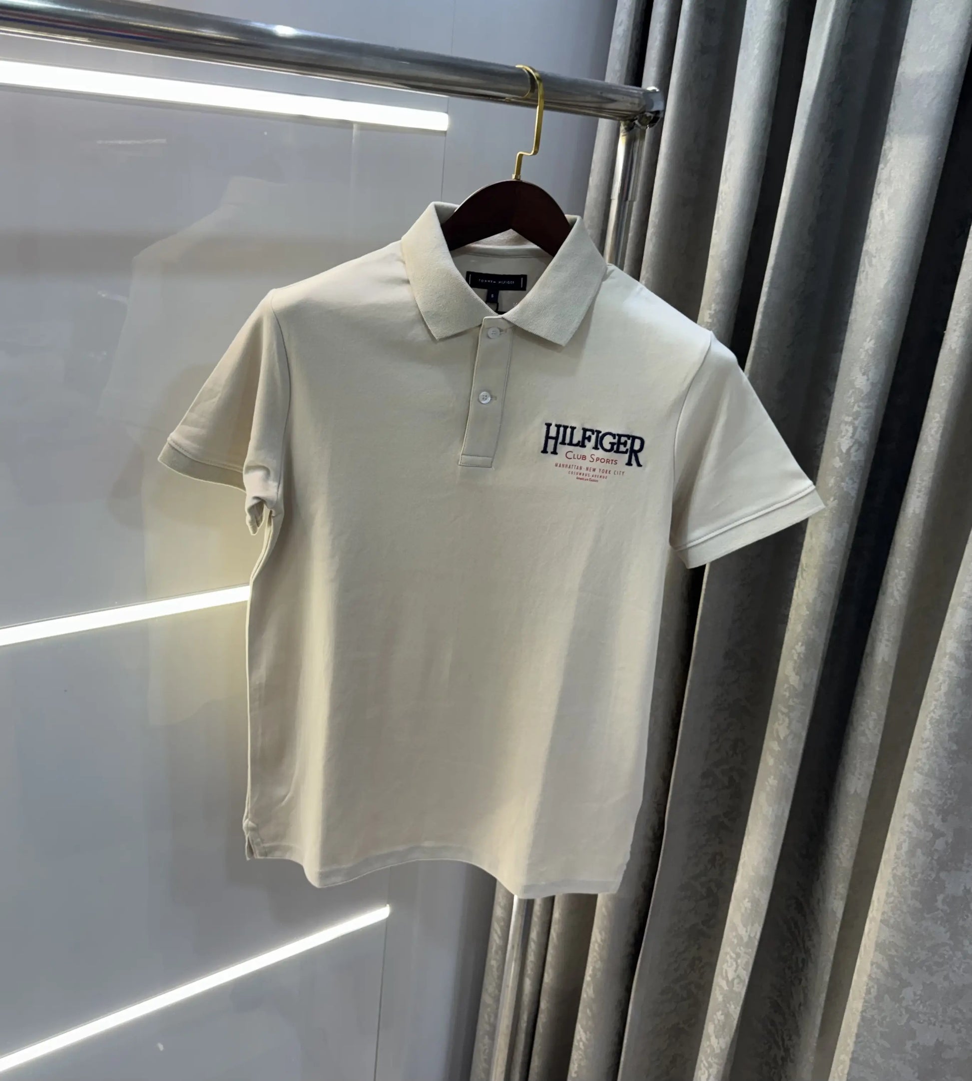 Tommy  Hilfiger Beige Logo Work Premium Polo T-Shirt