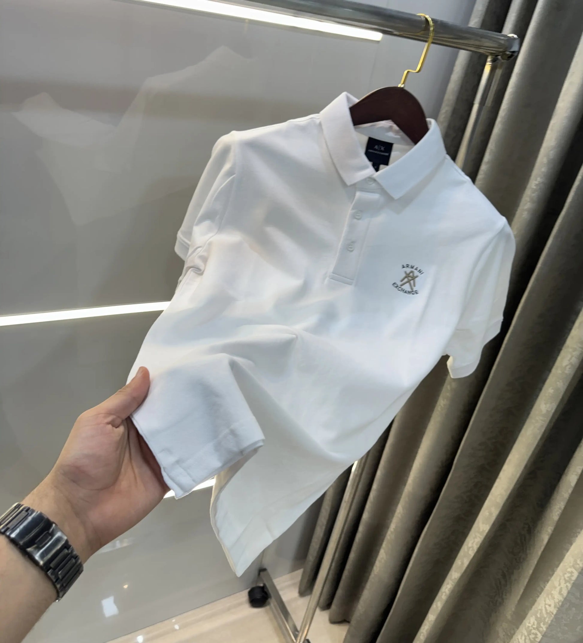 Arman i Exchange White Logo Work Premium Polo T-Shirt