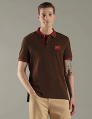 Tommy  Hilfiger Brown Logo Work Premium Polo T-Shirt