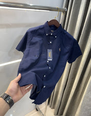 Ralph  Lauren Navy Blue Premium Linen Shirt