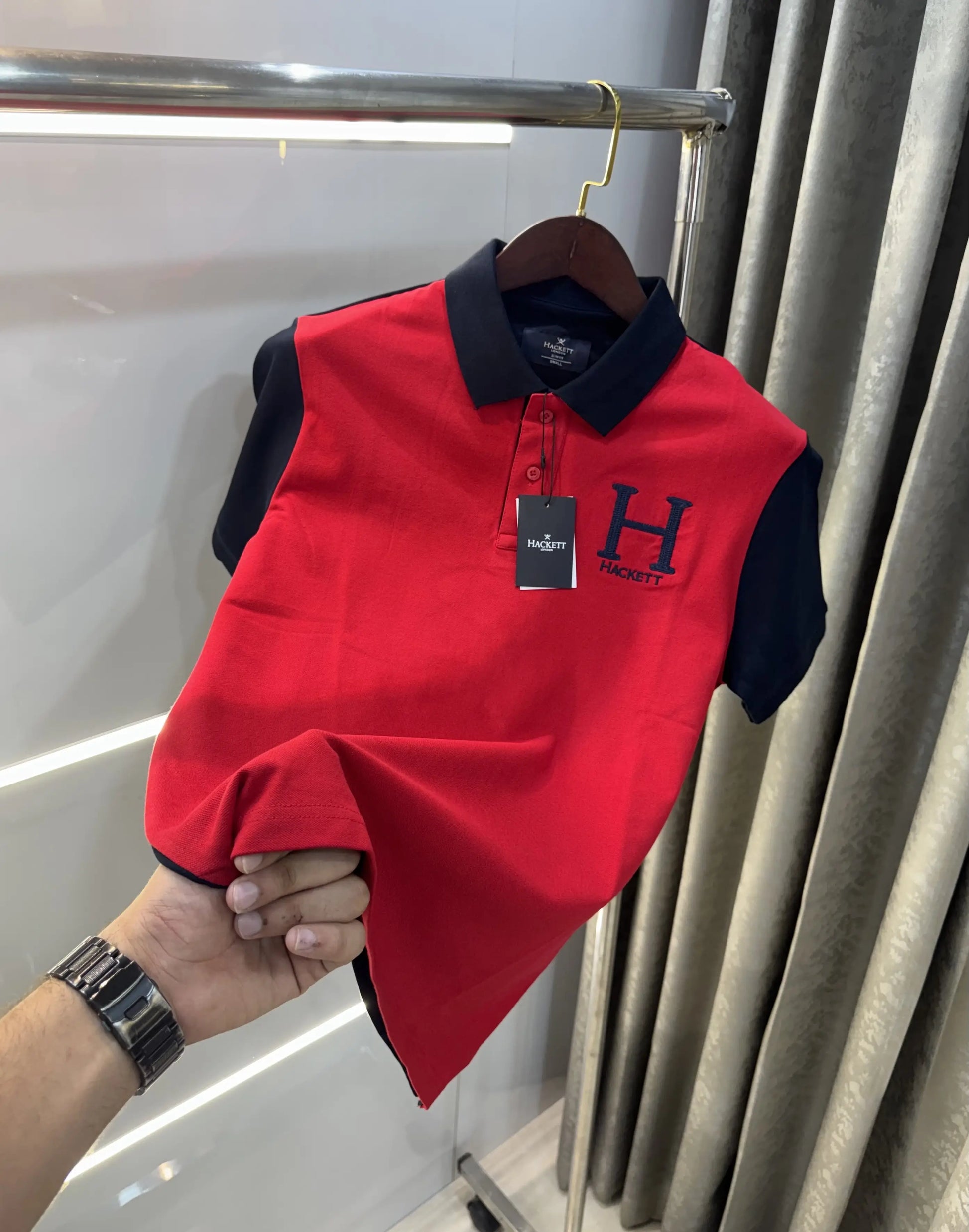 Hacket Red Logo Work Premium Polo T-Shirt