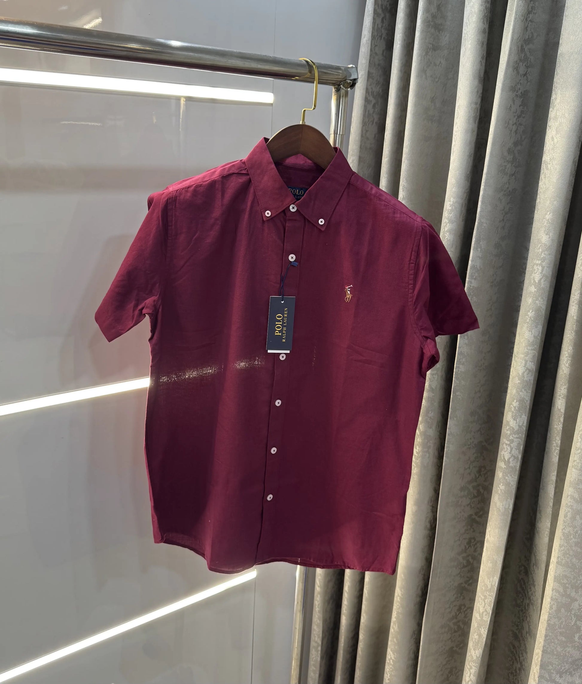 Ralph  Lauren Wine Premium Linen Shirt