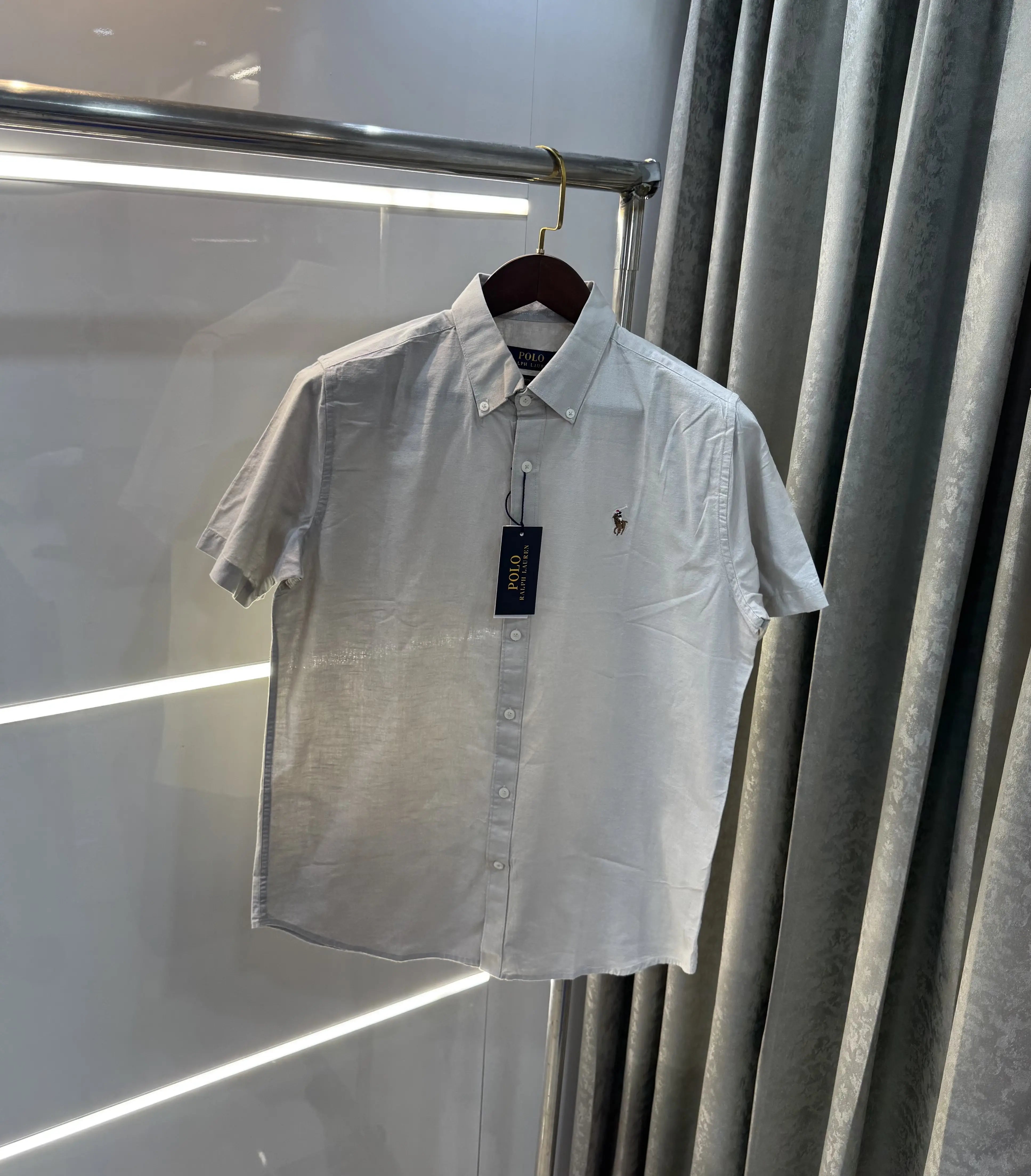 Ralph  Lauren Grey Premium Linen Shirt