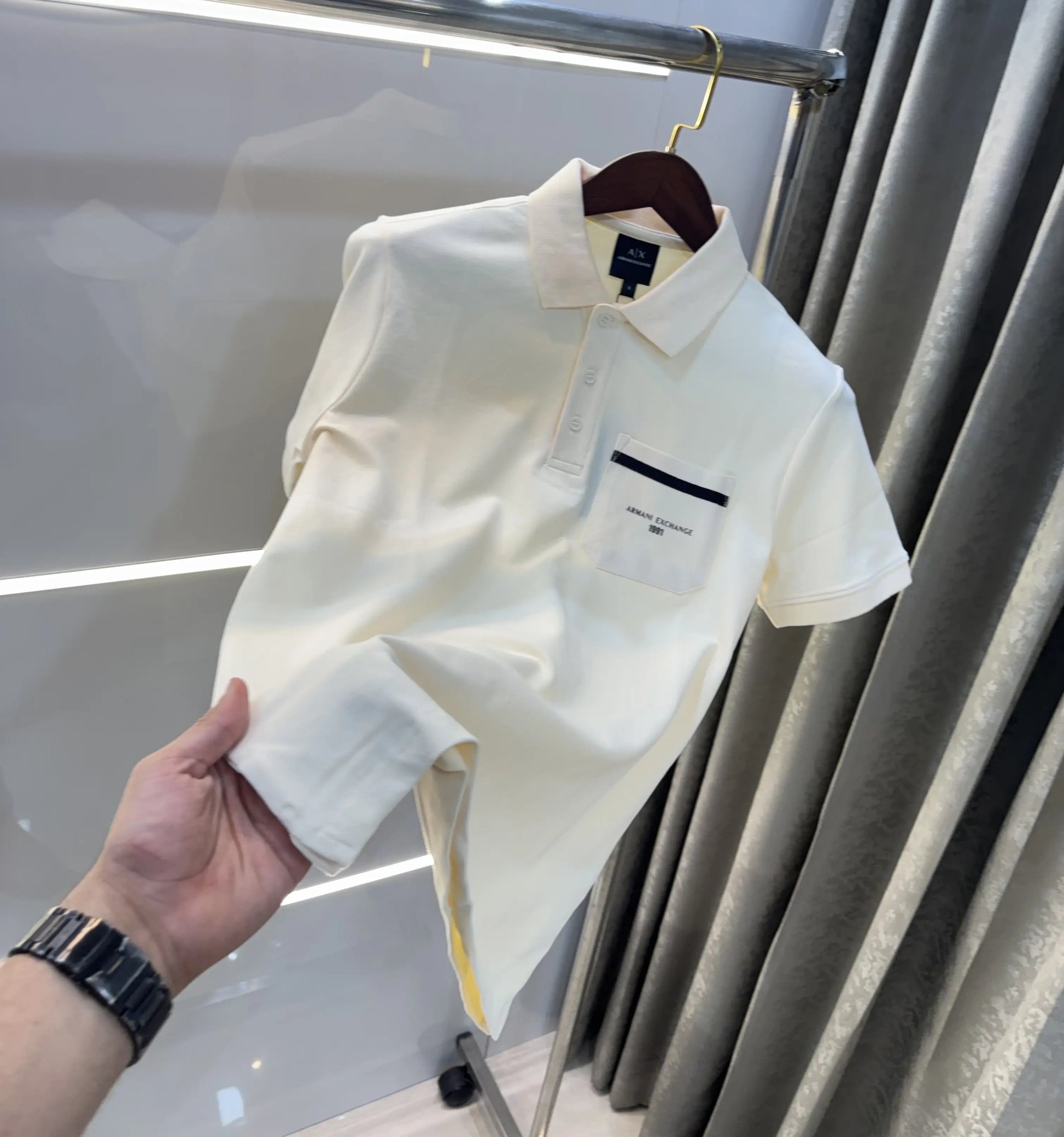 Arman i Exchange Cream Logo Work Premium Polo T-Shirt
