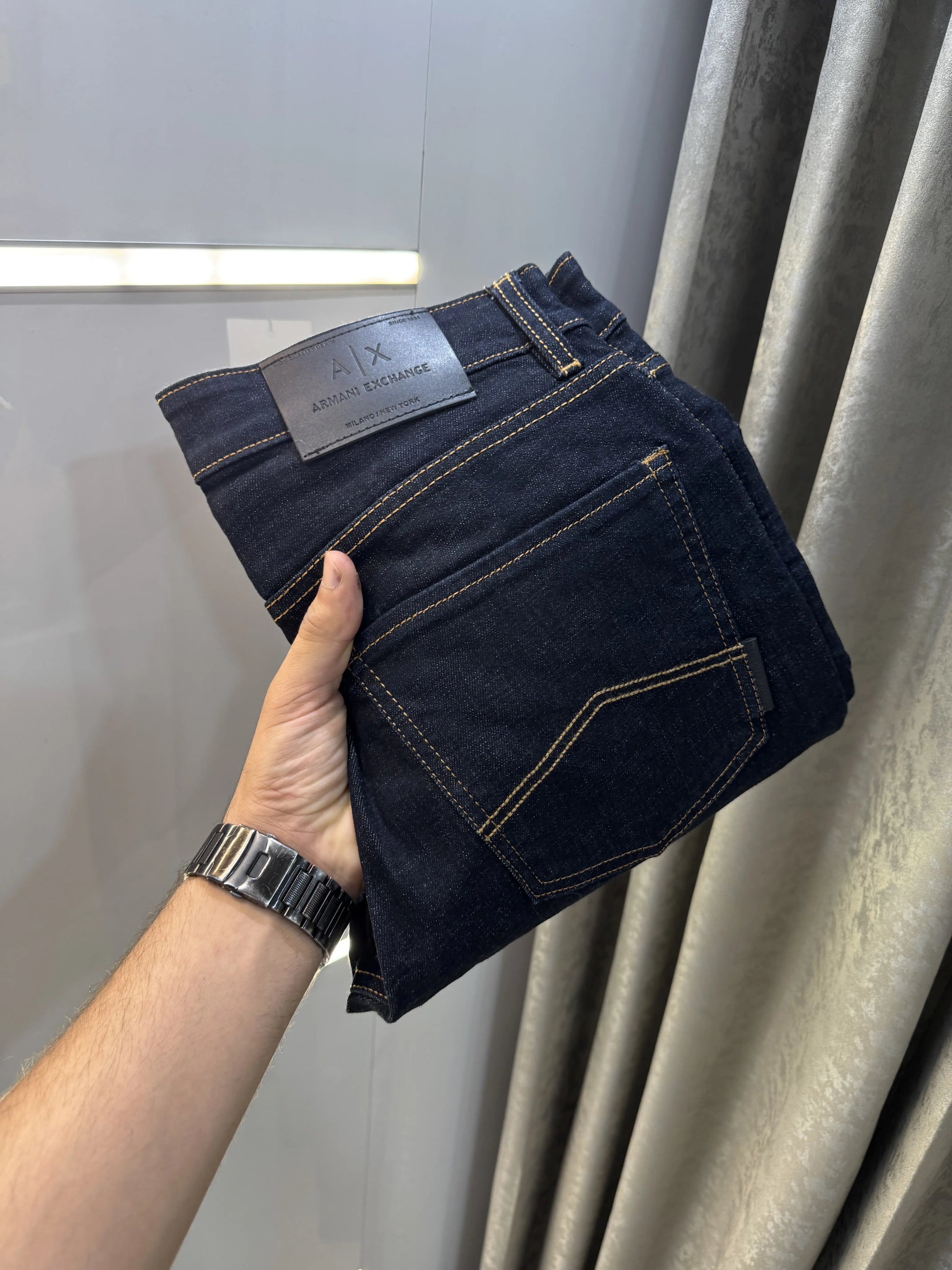 Armani Exchange Dark Blue Imported Hyperflex Denim