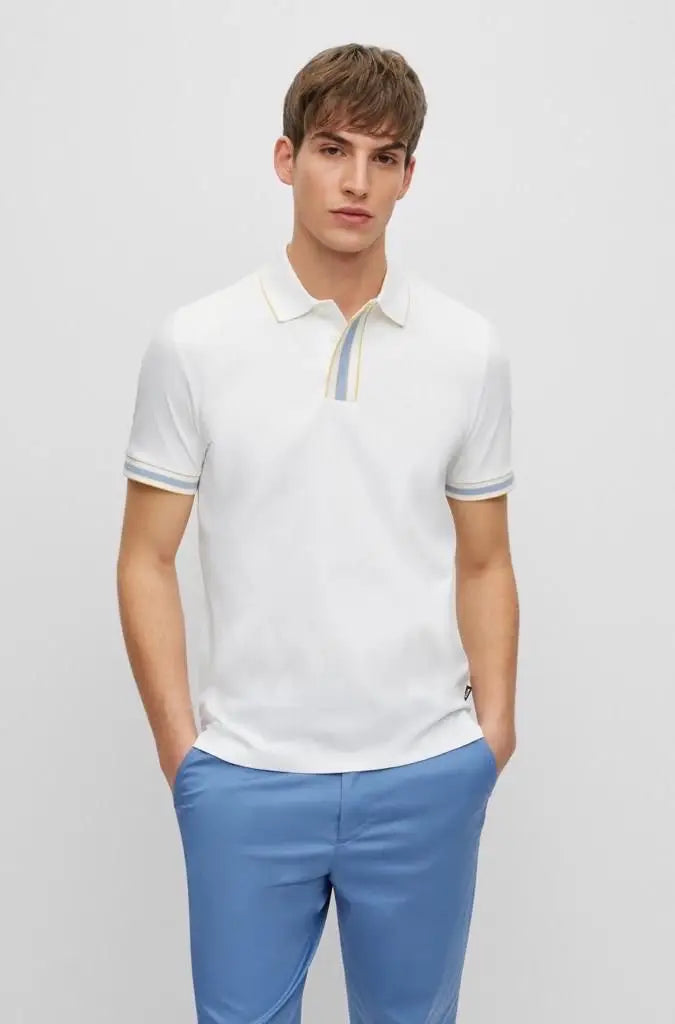 Hugo  Boss white Premium Polo T-shirt