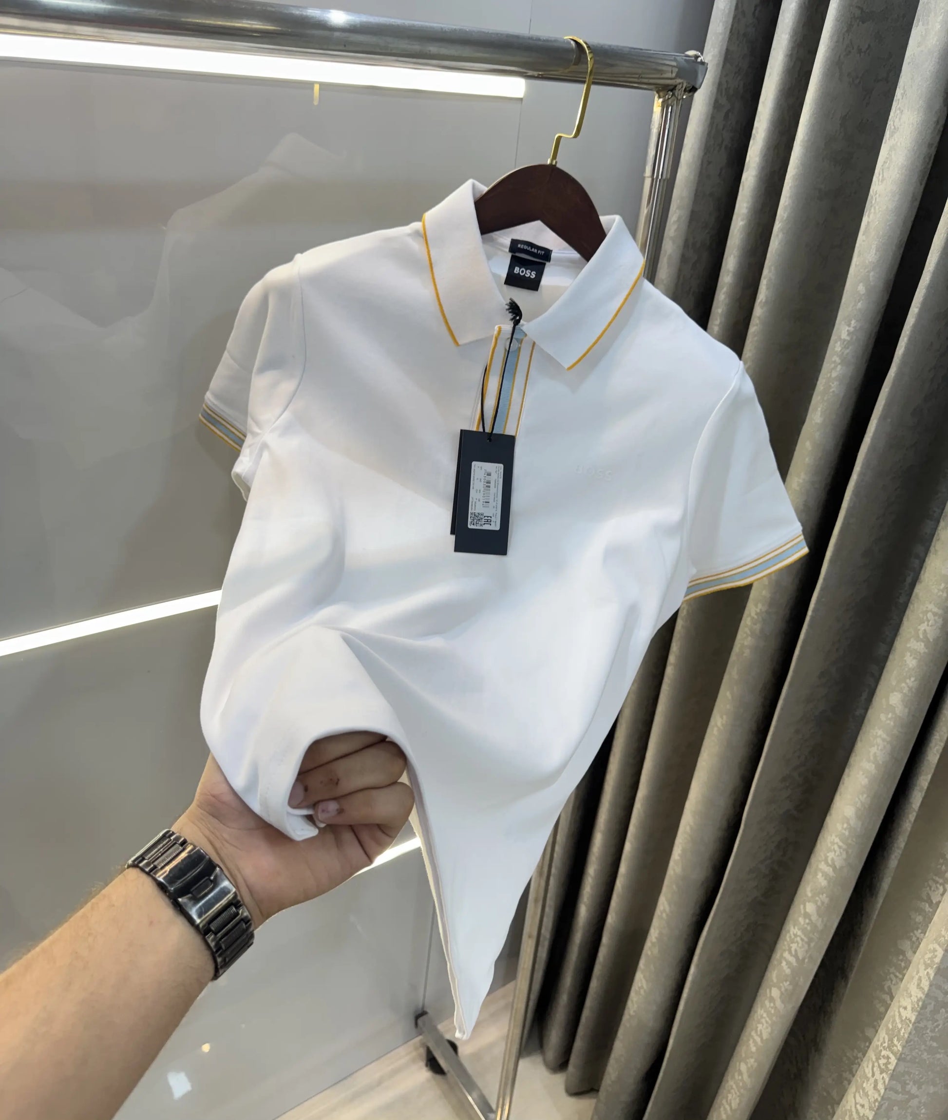 Hugo  Boss white Premium Polo T-shirt