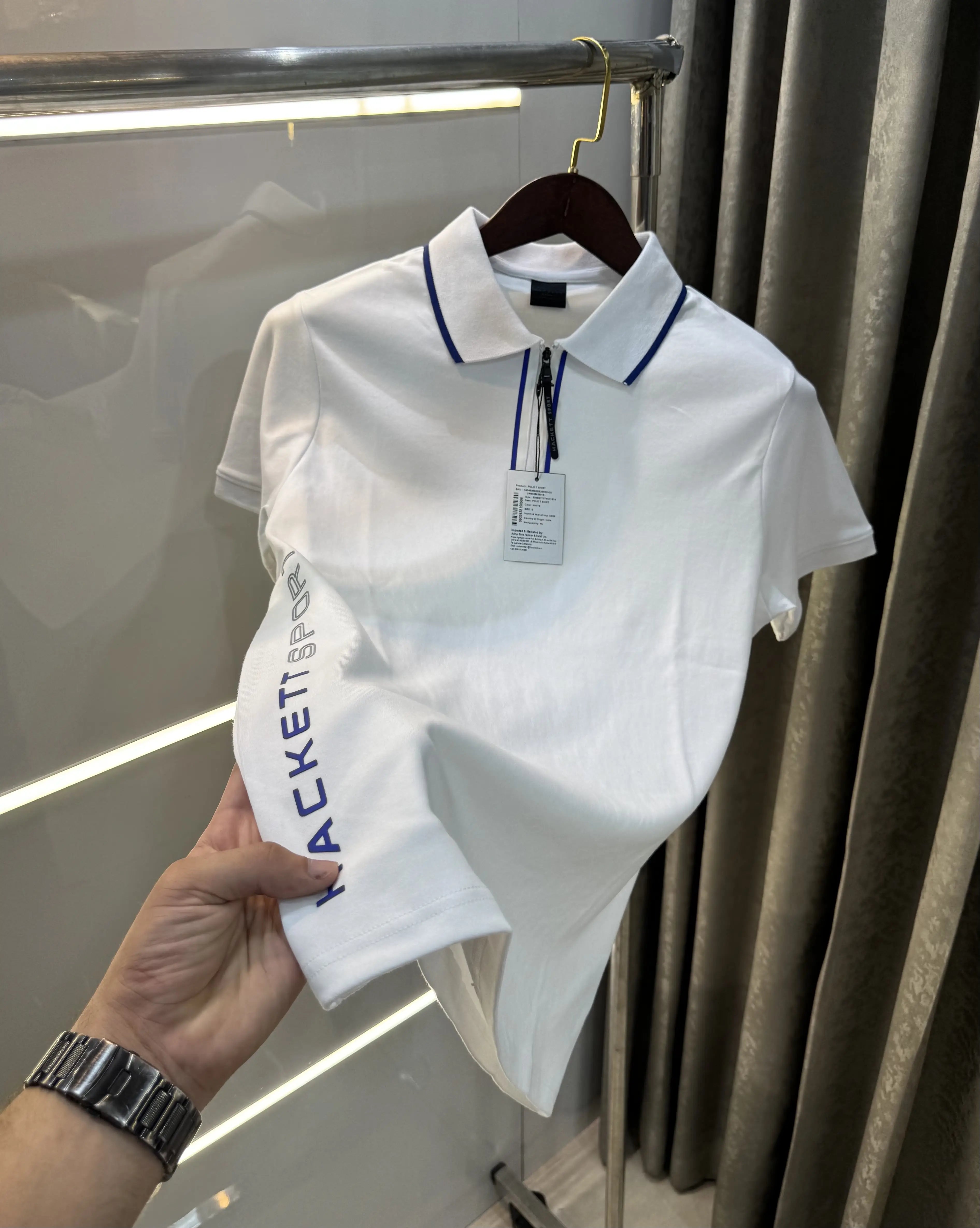 Hacket White Logo Work Premium Polo T-Shirt