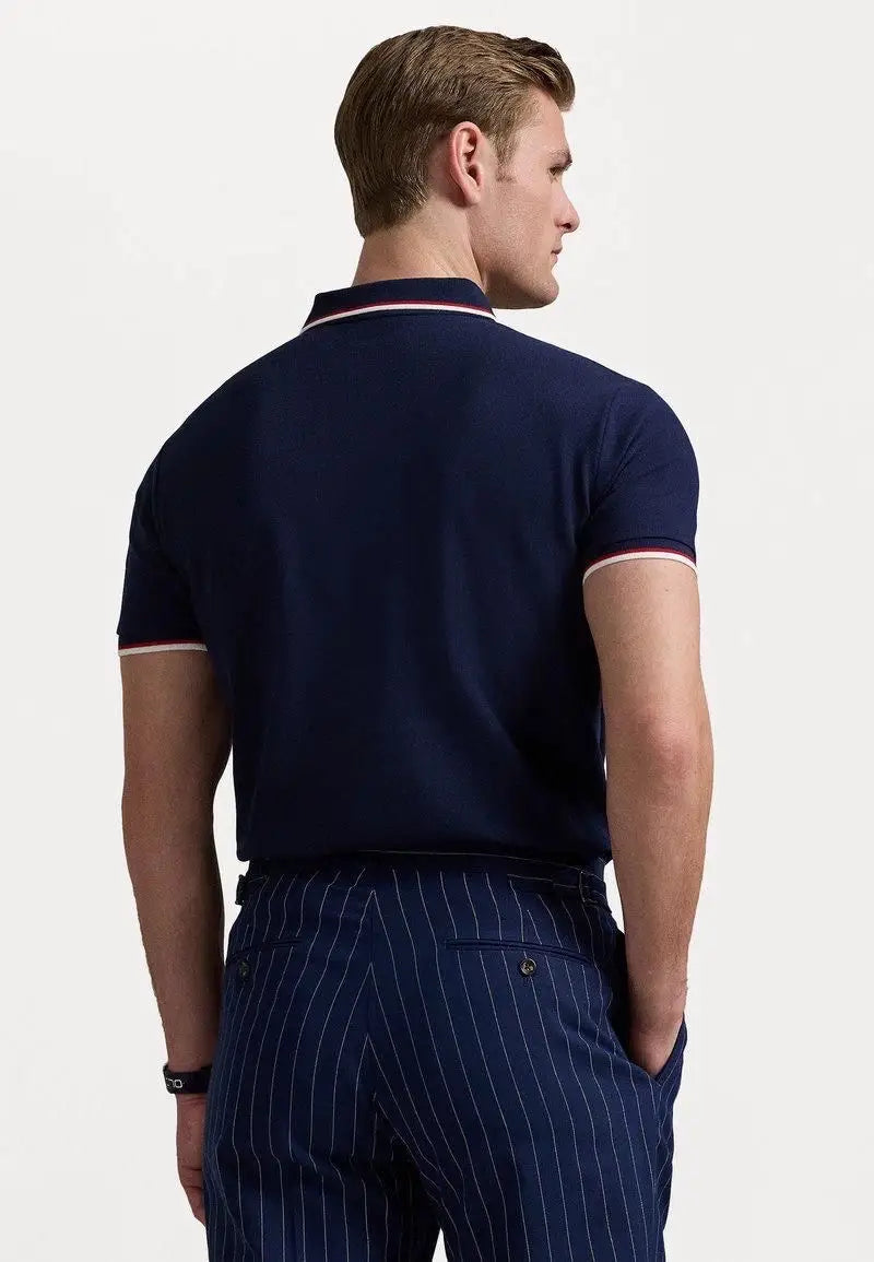 Ralph Lauren Navy Blue Embroidery Logo Premium Classic Polo T-Shirt