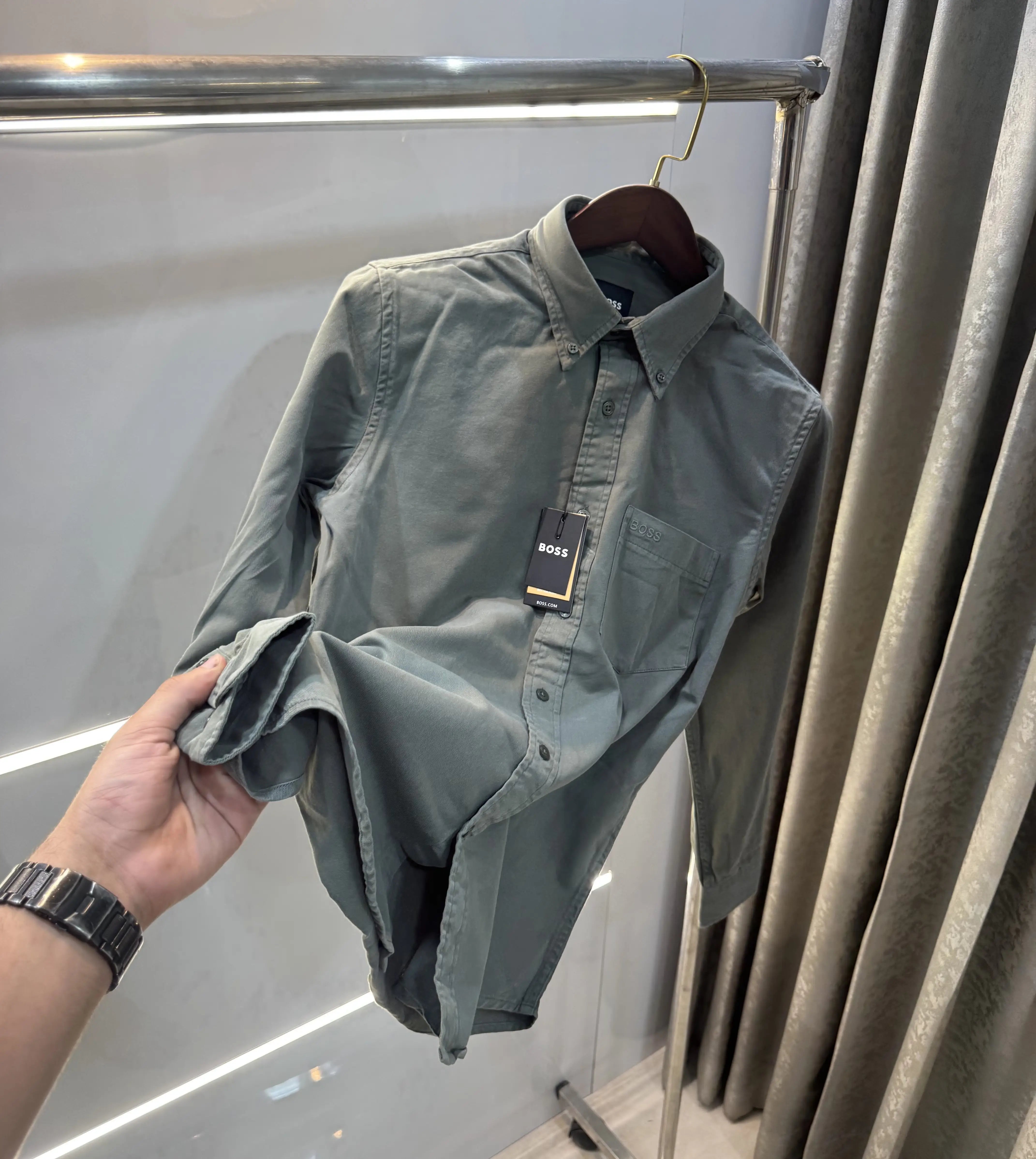 Hugo Boss Green Logo Work Premium Shirt